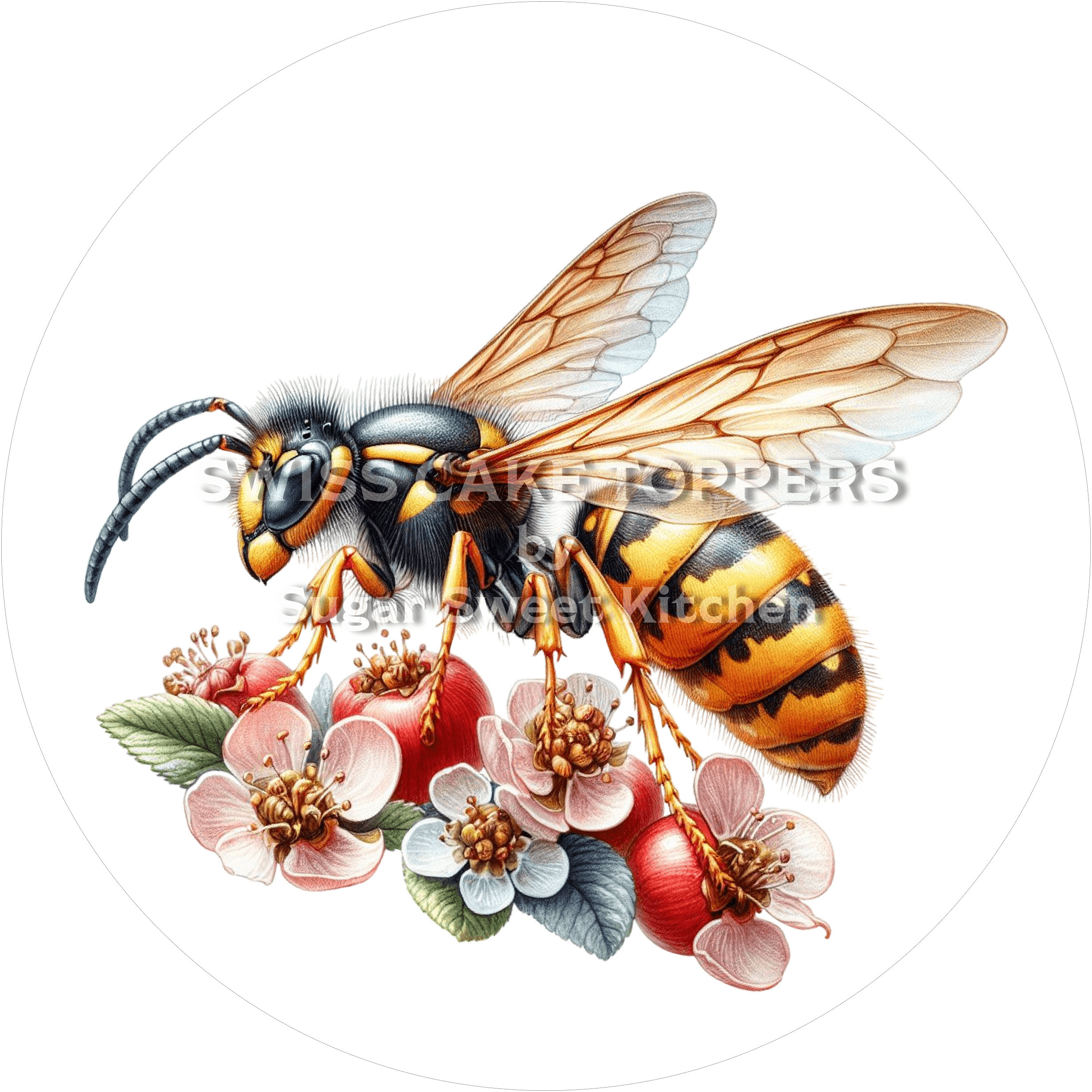 Toller Wespen-Tortenaufleger2 - personalisierbar - Fondant- Torten- & Cupcakeaufleger Sugar Sweet Kitchen