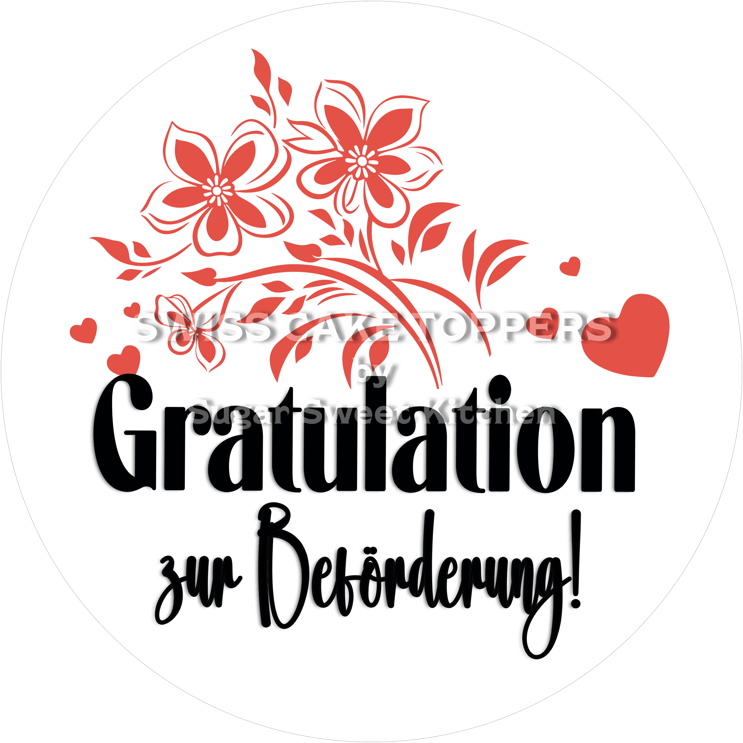 Top Tortenaufleger für berufliche Meilensteine - personalisierbar - Fondant- Torten- & Cupcakeaufleger Sugar Sweet