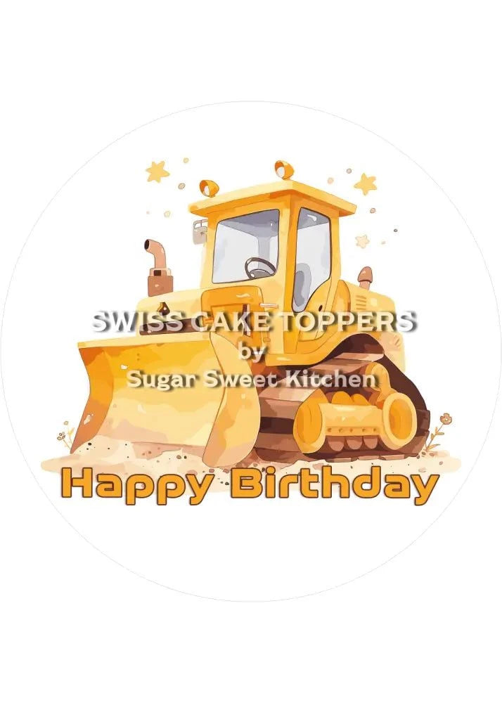 Tortenaufleger Bagger1 - personalisierbar - Fondant- Torten- & Cupcakeaufleger Sugar Sweet Kitchen