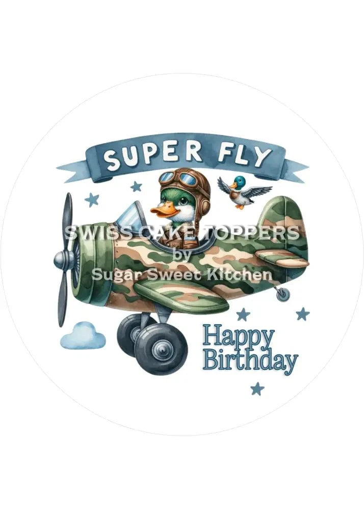 Tortenaufleger Flugzeug2 - personalisierbar - Fondant- Torten- & Cupcakeaufleger Sugar Sweet Kitchen