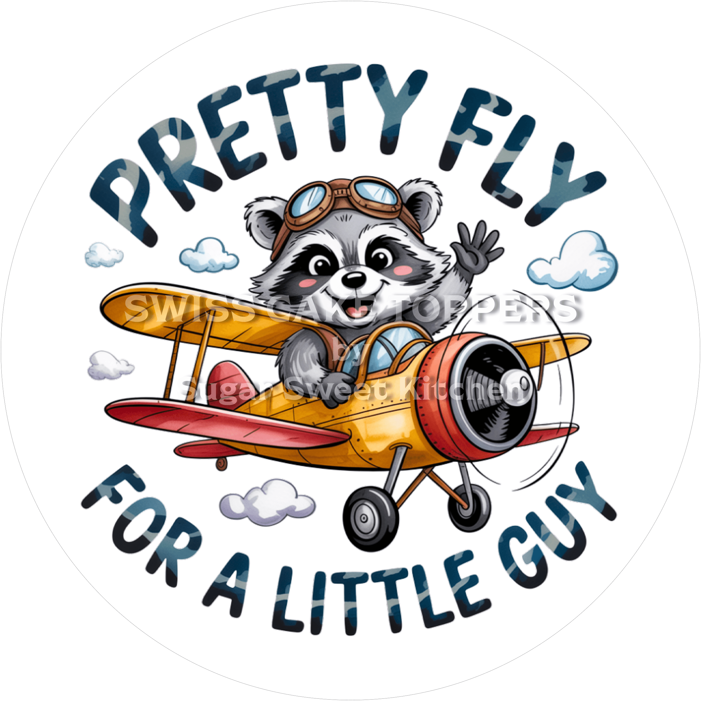 Tortenaufleger Flugzeug3 - personalisierbar - Fondant- Torten- & Cupcakeaufleger Sugar Sweet Kitchen