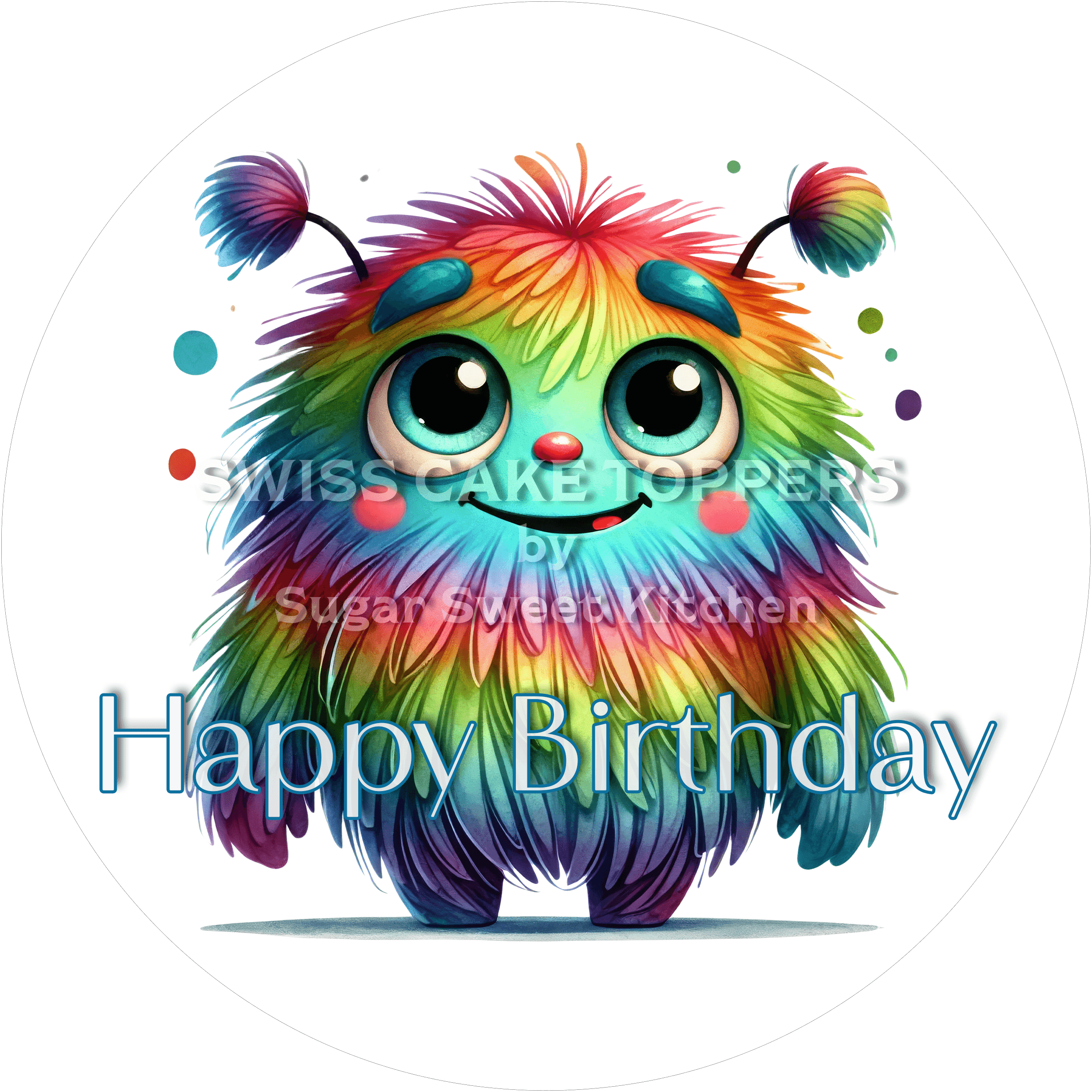 Tortenaufleger kleines Monster13 - personalisierbar - Fondant- Torten- & Cupcakeaufleger Sugar Sweet Kitchen