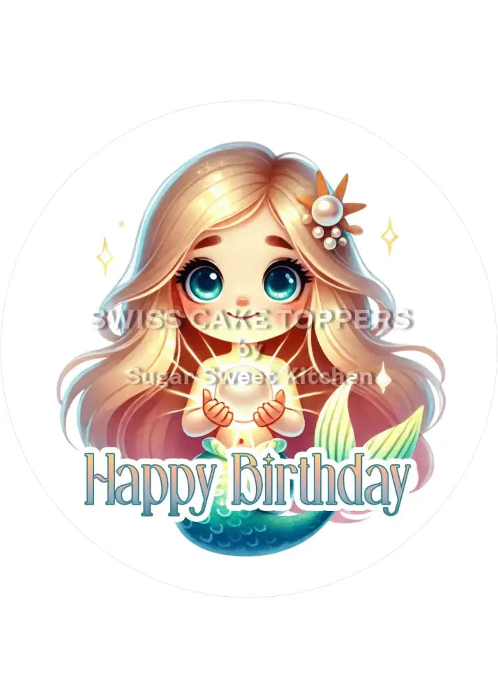Tortenaufleger Meerjungfrau11 - personalisierbar - Fondant- Torten- & Cupcakeaufleger Sugar Sweet Kitchen