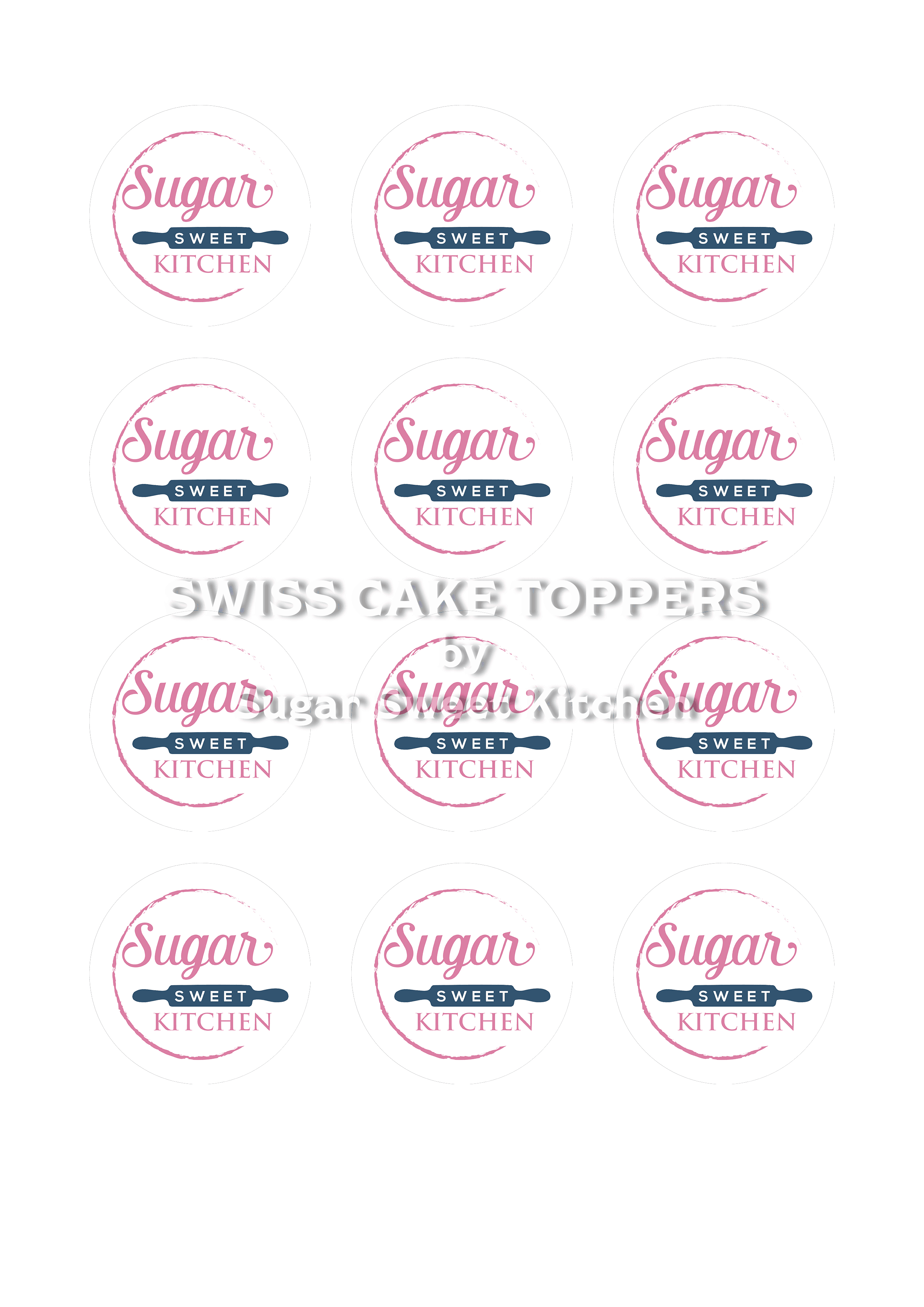 Tortenaufleger mit deinem Logo - Fondant- Torten- & Cupcakeaufleger Sugar Sweet Kitchen