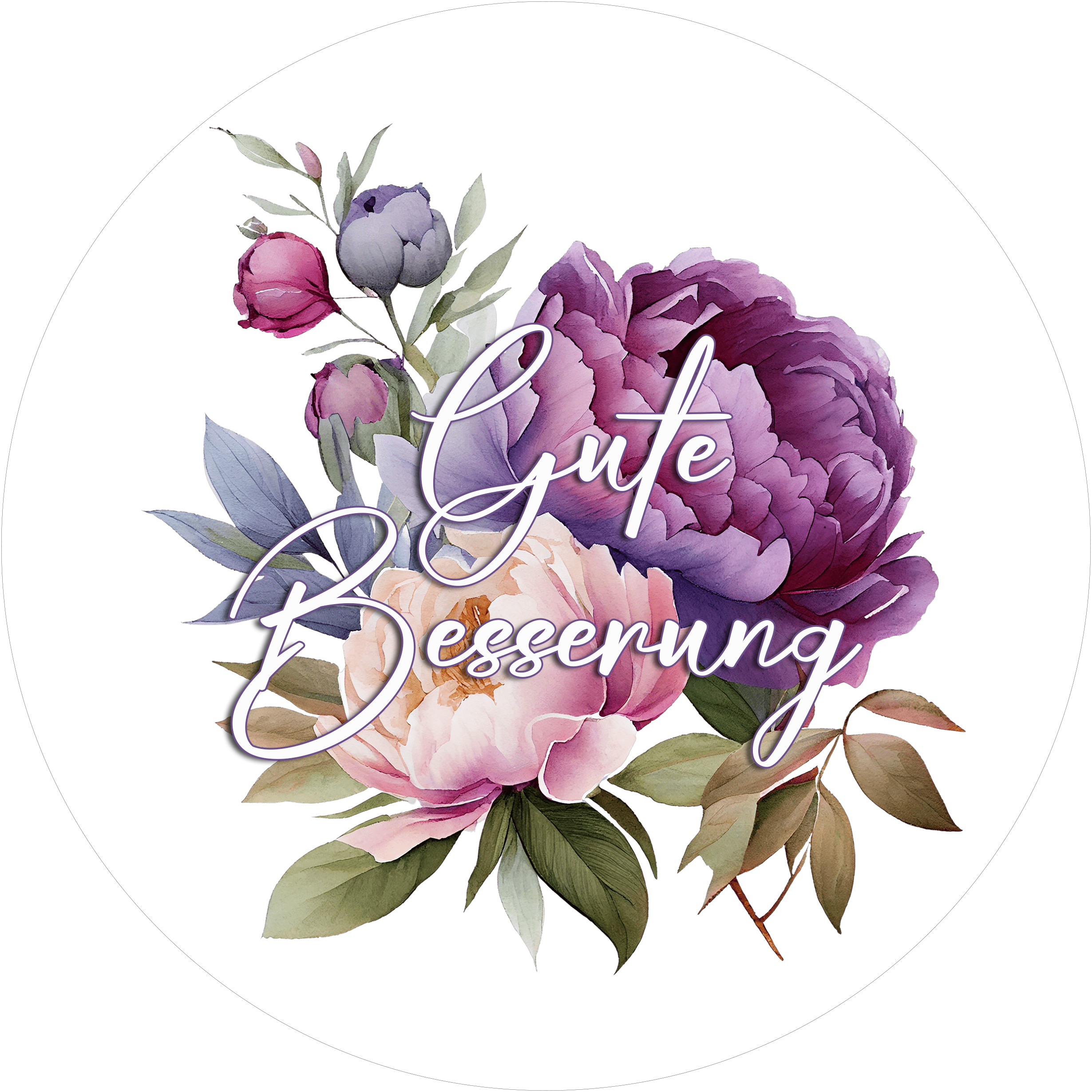 Tortenaufleger mit Genesungswünschen- Flower10 - personalisierbar - Fondant- Torten- & Cupcakeaufleger Sugar Sweet