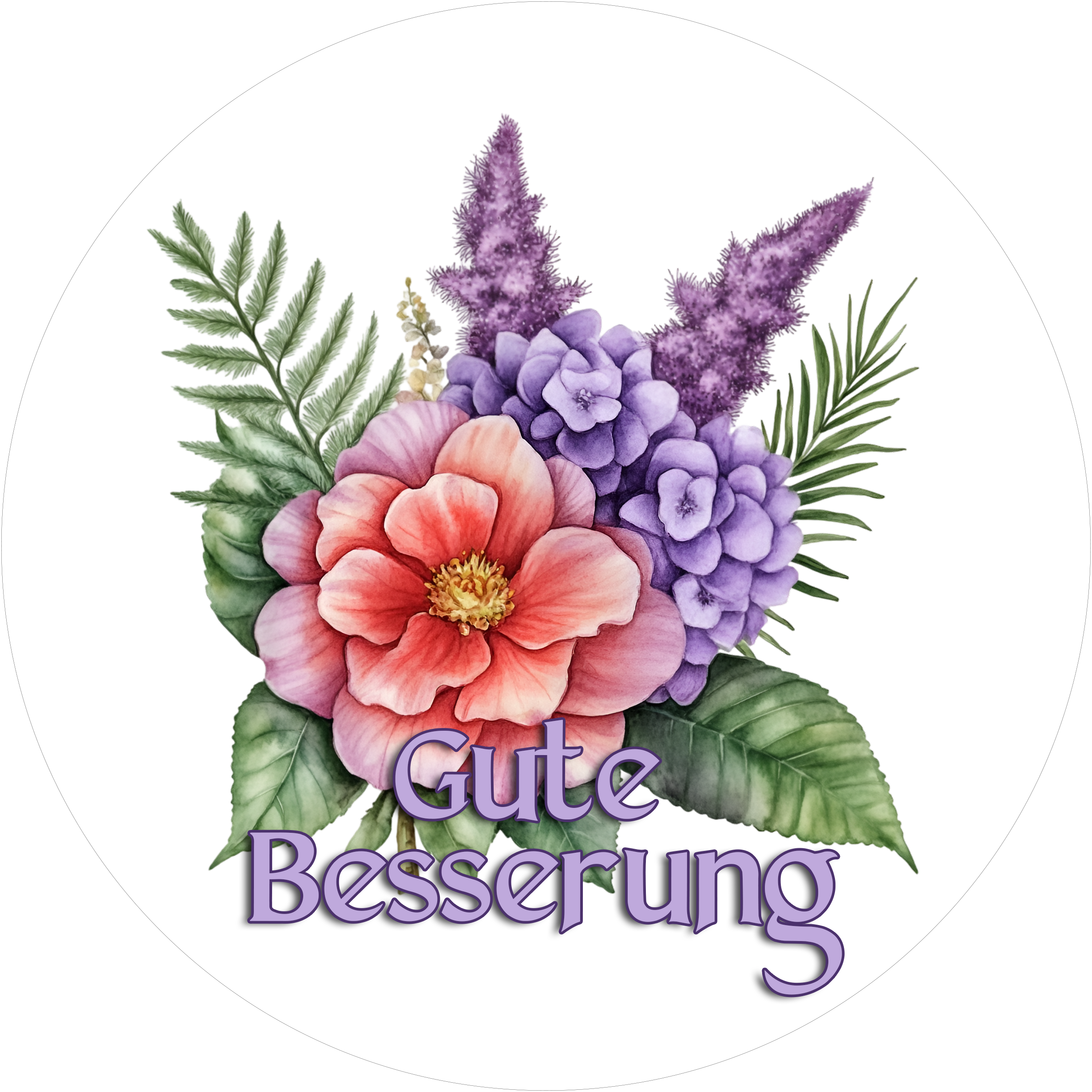 Tortenaufleger mit Genesungswünschen- Flower13 - personalisierbar - Fondant- Torten- & Cupcakeaufleger Sugar Sweet