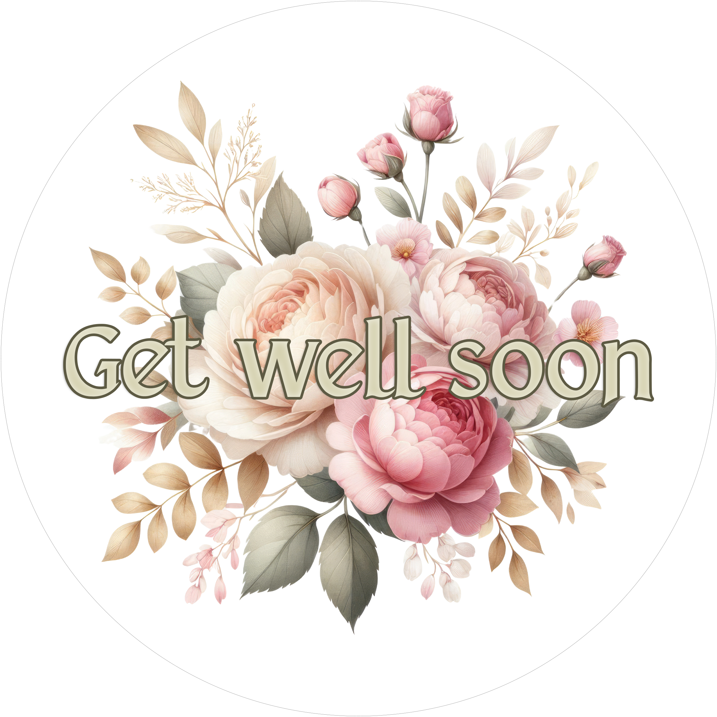 Tortenaufleger mit Genesungswünschen- Flower16 - personalisierbar - Fondant- Torten- & Cupcakeaufleger Sugar Sweet