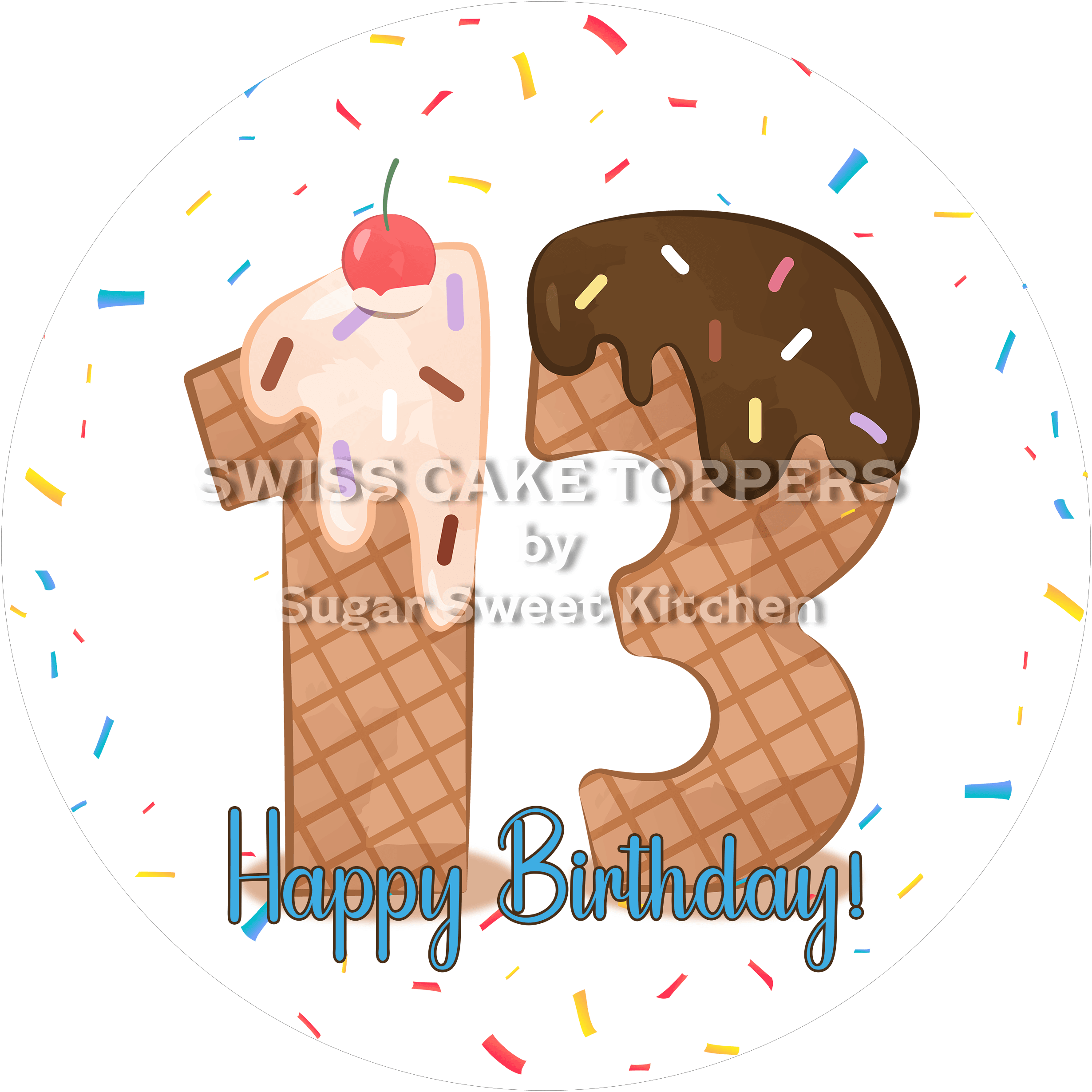 Tortenaufleger mit süssen Zahlen - personalisiert - Fondant- Torten- & Cupcakeaufleger Sugar Sweet Kitchen