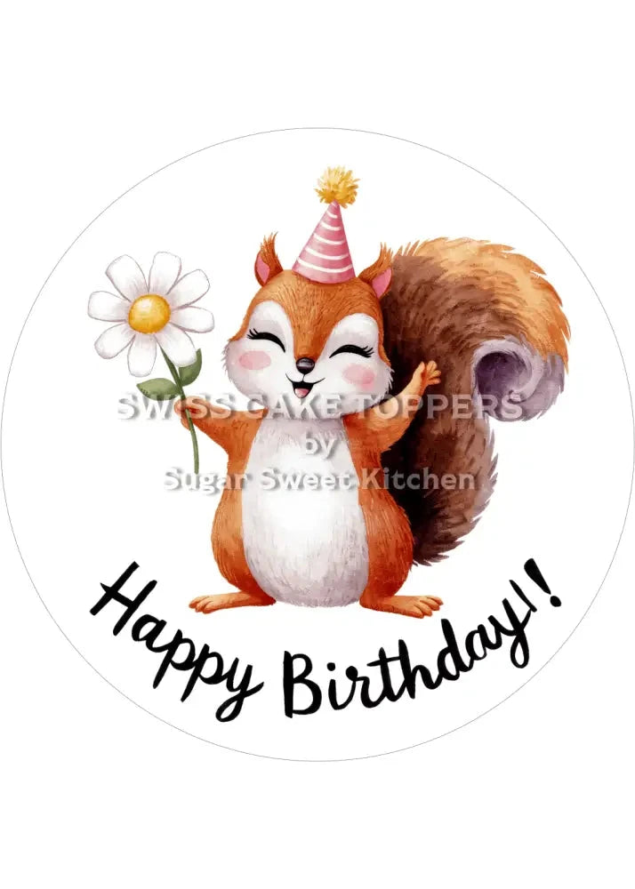 Tortenaufleger niedliches Eichhoernchen1 - personalisierbar - Fondant- Torten- & Cupcakeaufleger Sugar Sweet Kitchen