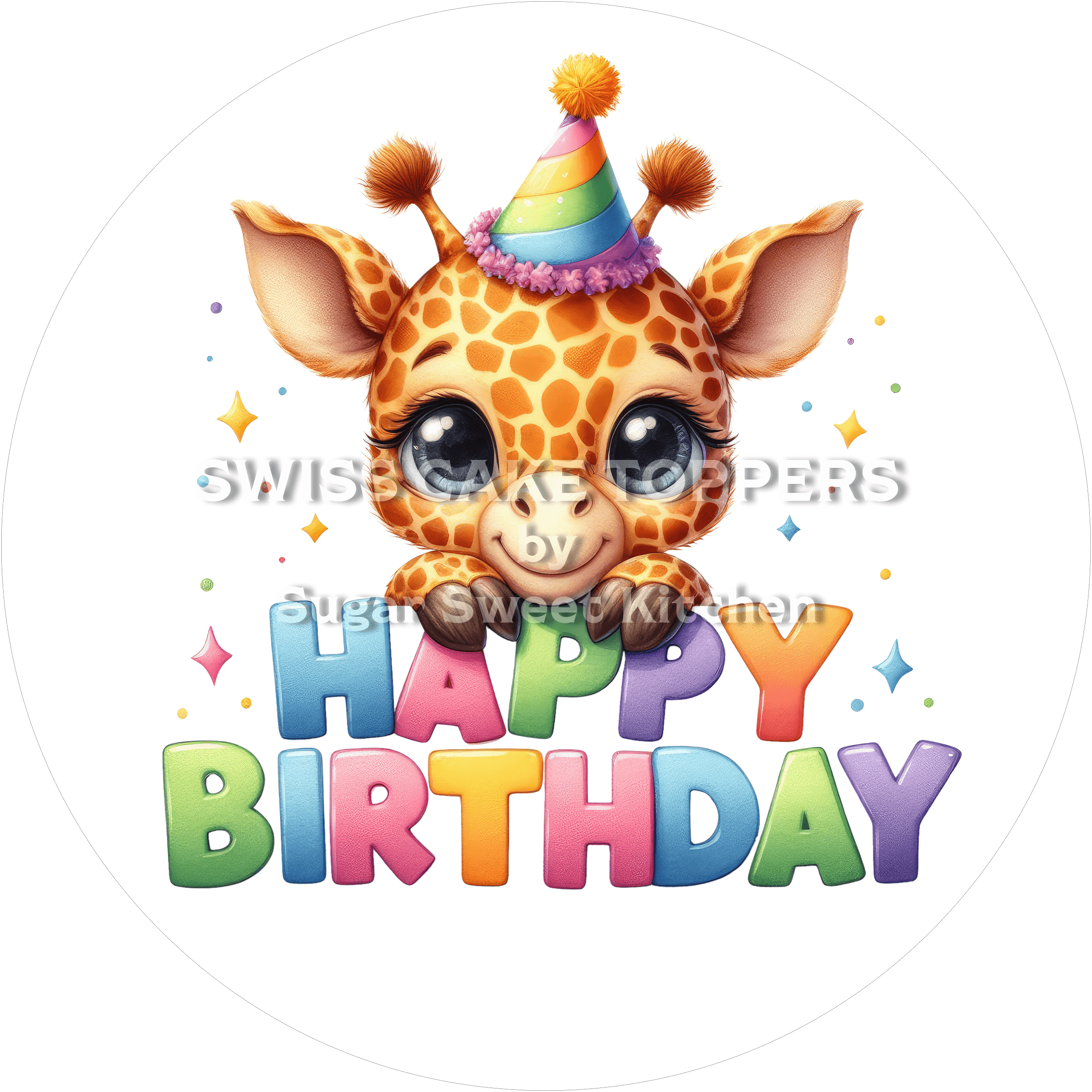 Tortenaufleger süsse Giraffe2 - personalisierbar - Fondant- Torten- & Cupcakeaufleger Sugar Sweet Kitchen