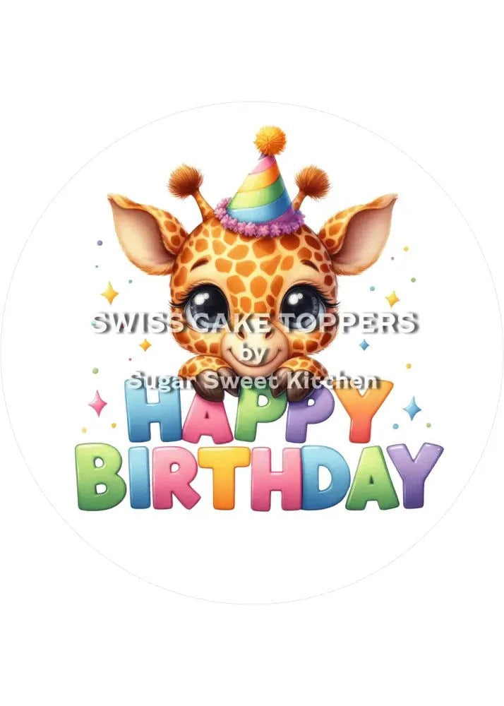 Tortenaufleger süsse Giraffe2 - personalisierbar - Fondant- Torten- & Cupcakeaufleger Sugar Sweet Kitchen