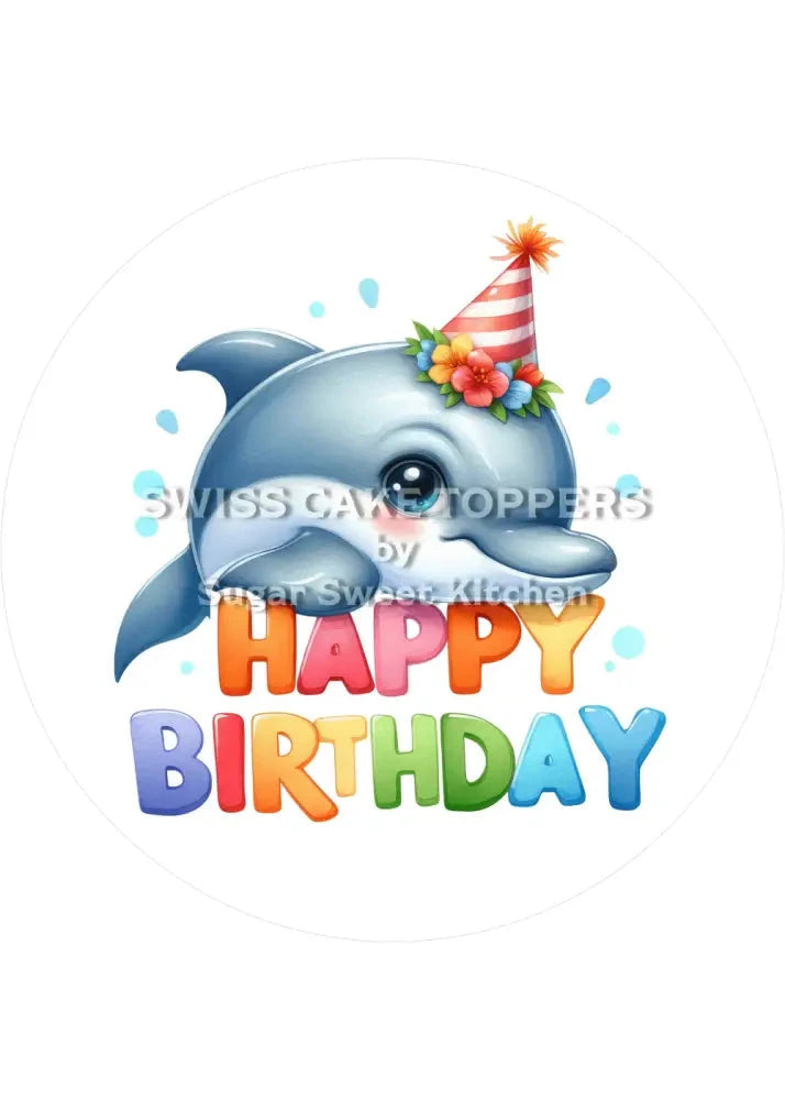 Tortenaufleger süsser Delfin1 - personalisierbar - Fondant- Torten- & Cupcakeaufleger Sugar Sweet Kitchen