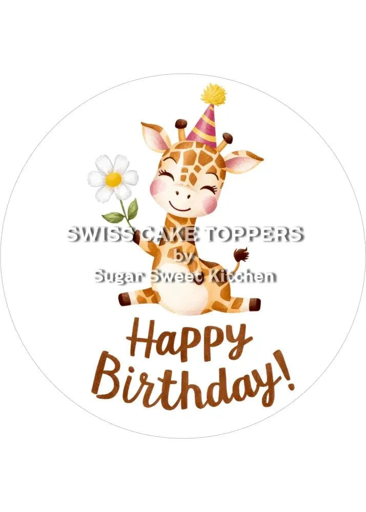 Tortenaufleger süsser Giraffe1 - personalisierbar - Fondant- Torten- & Cupcakeaufleger Sugar Sweet Kitchen
