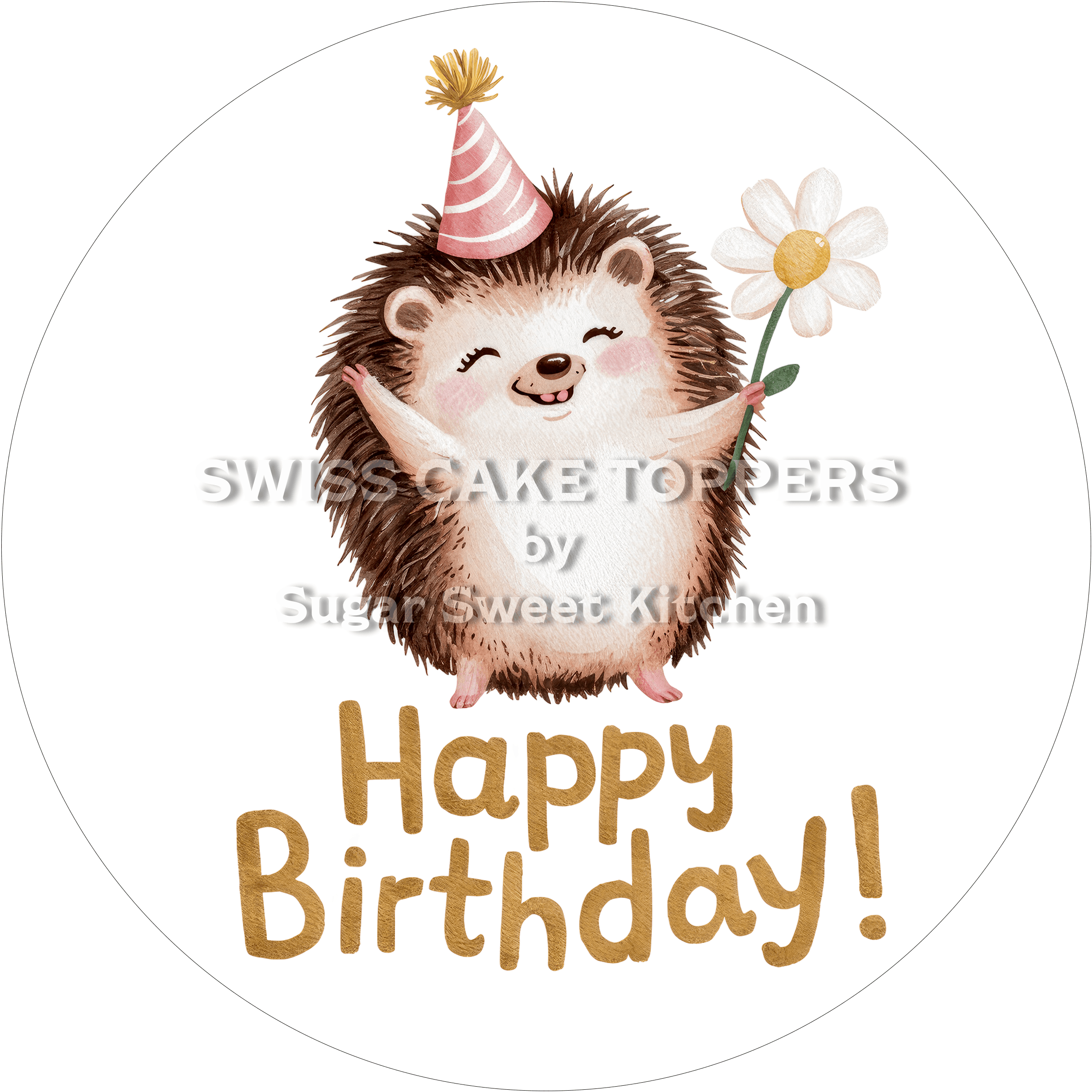 Tortenaufleger süsser Igel1 - personalisierbar - Fondant- Torten- & Cupcakeaufleger Sugar Sweet Kitchen