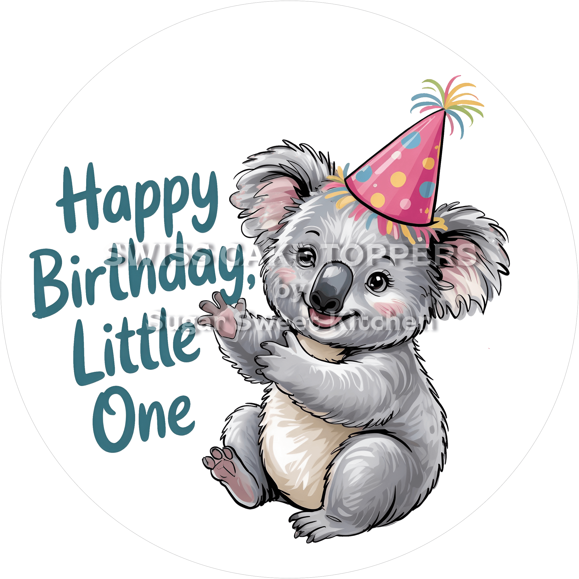 Tortenaufleger süsser Koala2 - personalisierbar - Fondant- Torten- & Cupcakeaufleger Sugar Sweet Kitchen