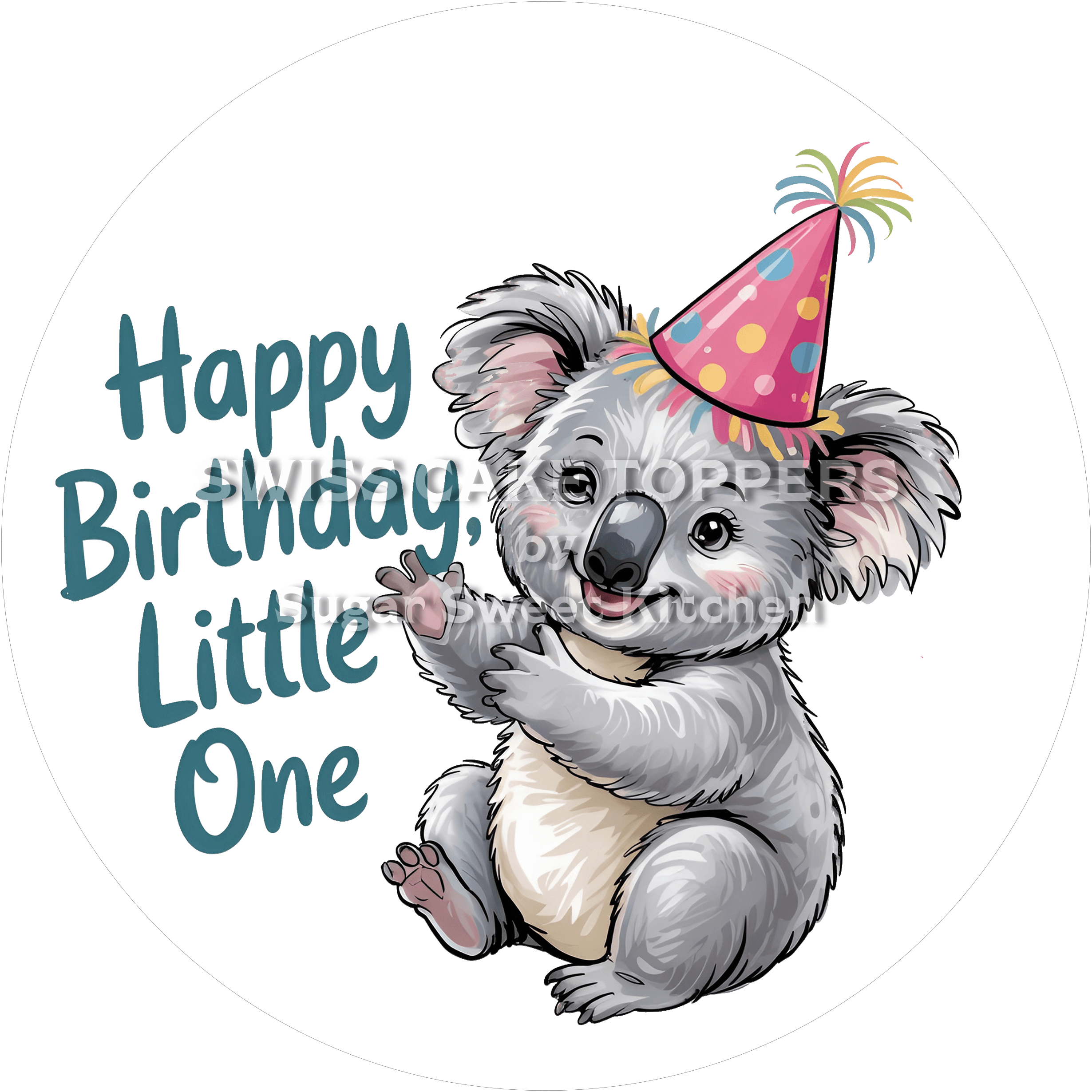 Tortenaufleger süsser Koala2 - personalisierbar - Fondant- Torten- & Cupcakeaufleger Sugar Sweet Kitchen
