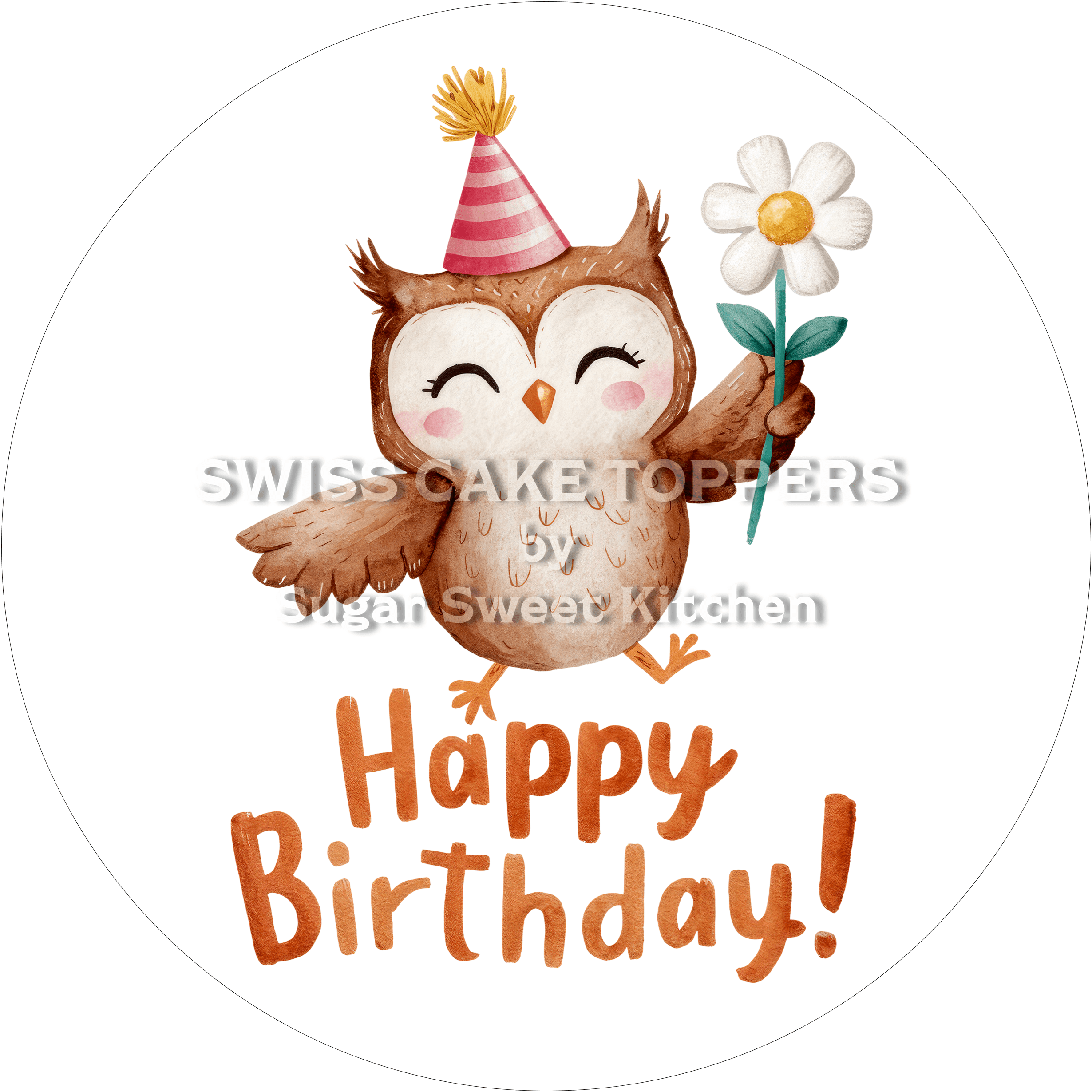 Tortenaufleger süsser Uhu1 - personalisierbar - Fondant- Torten- & Cupcakeaufleger Sugar Sweet Kitchen