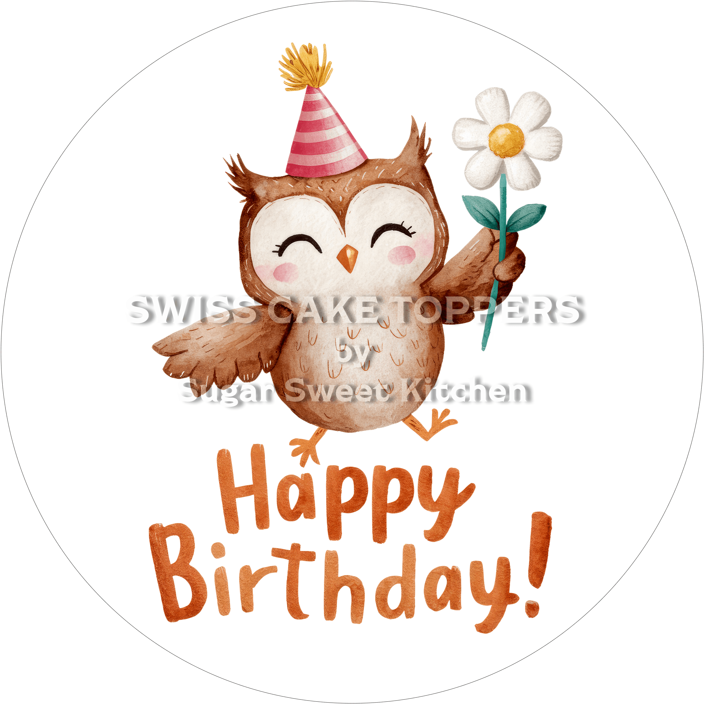 Tortenaufleger süsser Uhu1 - personalisierbar - Fondant- Torten- & Cupcakeaufleger Sugar Sweet Kitchen