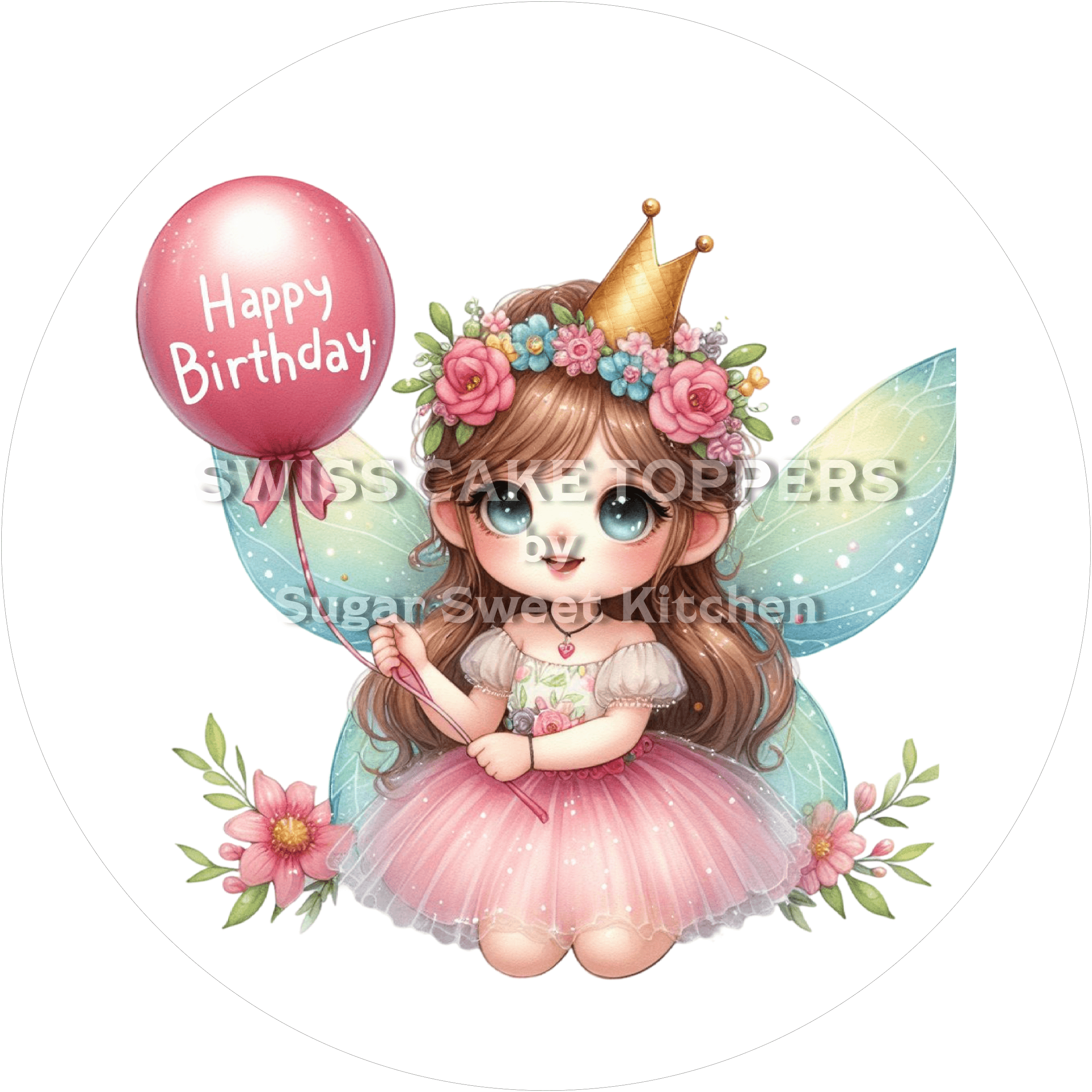 Tortenaufleger zauberhafte Fee3 - personalisierbar - Fondant- Torten- & Cupcakeaufleger Sugar Sweet Kitchen