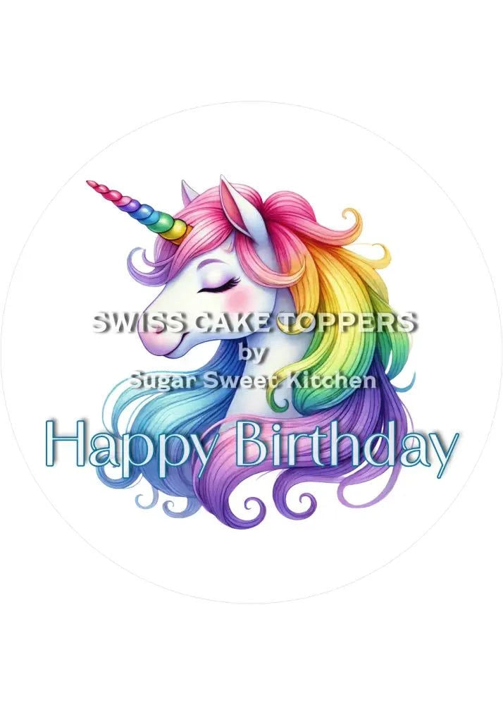Tortenaufleger zauberhaftes Einhorn3 - personalisierbar - Fondant- Torten- & Cupcakeaufleger Sugar Sweet Kitchen