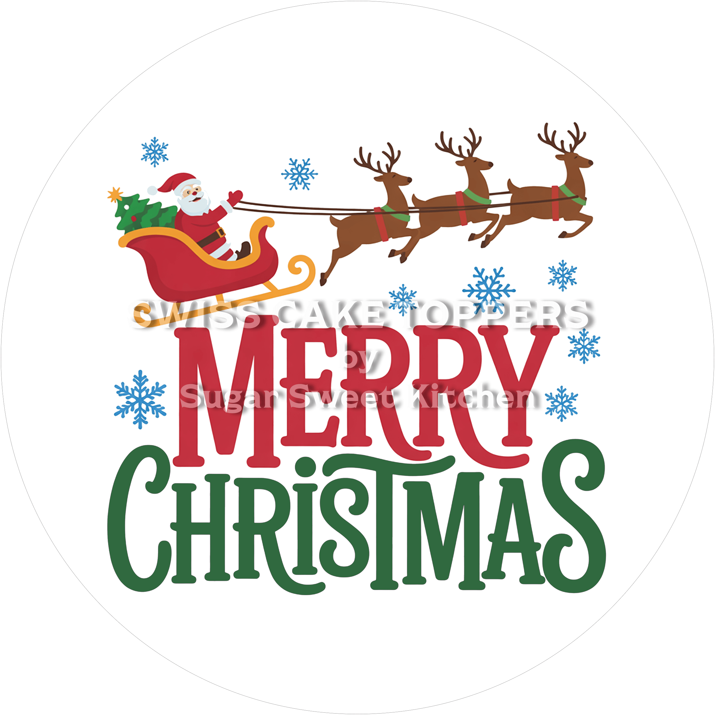 Traditioneller Weihnachts-Tortenaufleger8 - personalisierbar - Fondant- Torten- & Cupcakeaufleger Sugar Sweet Kitchen