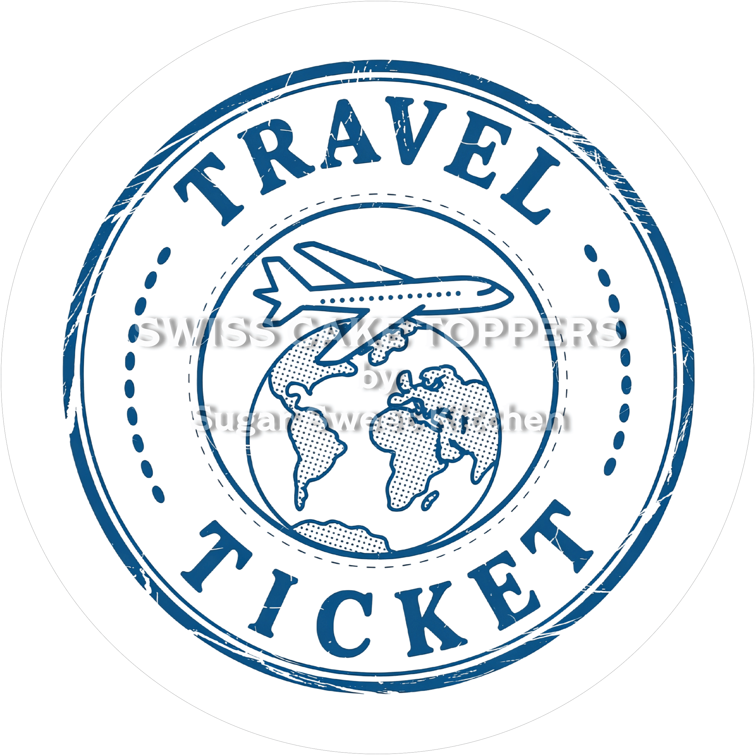 Travel Ticket-Tortenaufleger5- personalisierbar - Fondant- Torten- & Cupcakeaufleger Sugar Sweet Kitchen