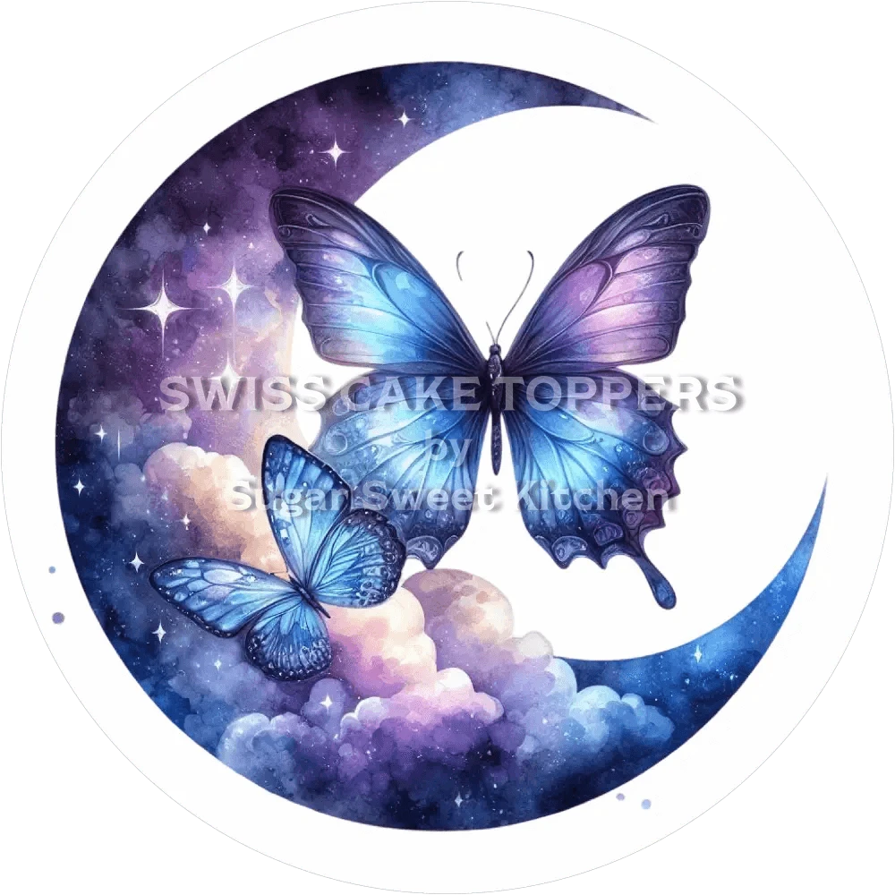 Verzauberter Mond-Tortenaufleger11 - personalisierbar - Fondant- Torten- & Cupcakeaufleger Sugar Sweet Kitchen