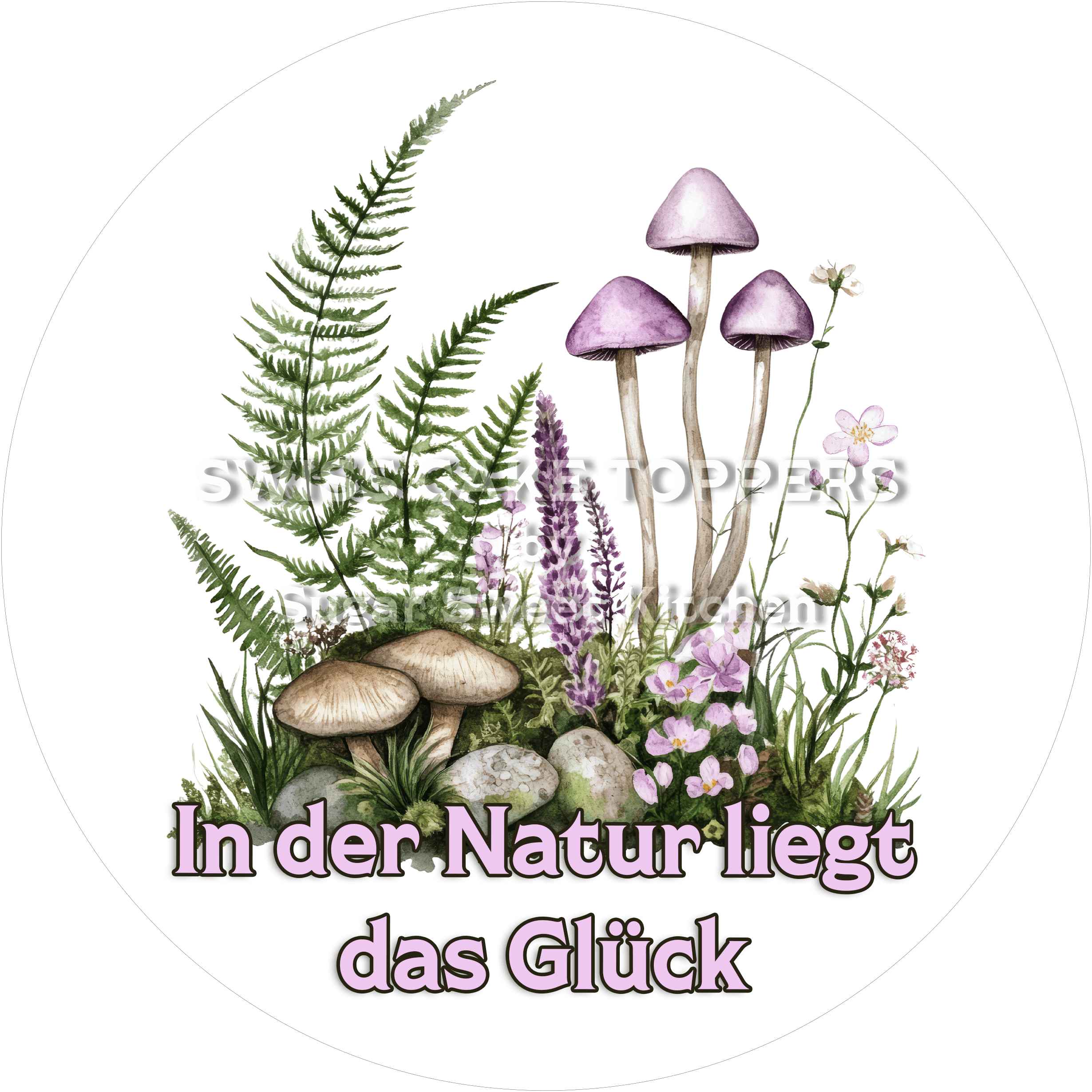 Waldrandpflanzen-Tortenaufleger - personalisierbar - Fondant- Torten- & Cupcakeaufleger Sugar Sweet Kitchen
