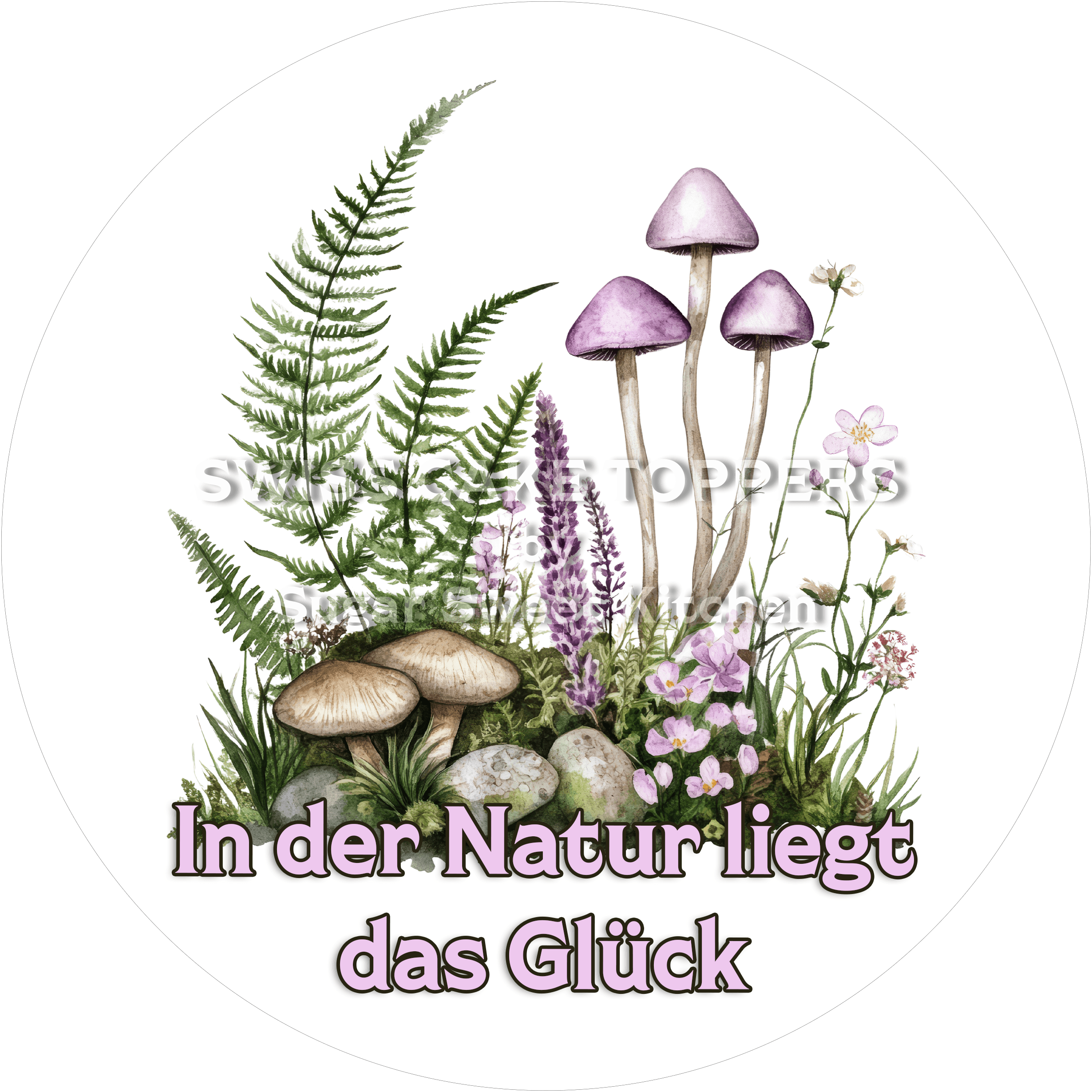 Waldrandpflanzen-Tortenaufleger - personalisierbar - Fondant- Torten- & Cupcakeaufleger Sugar Sweet Kitchen
