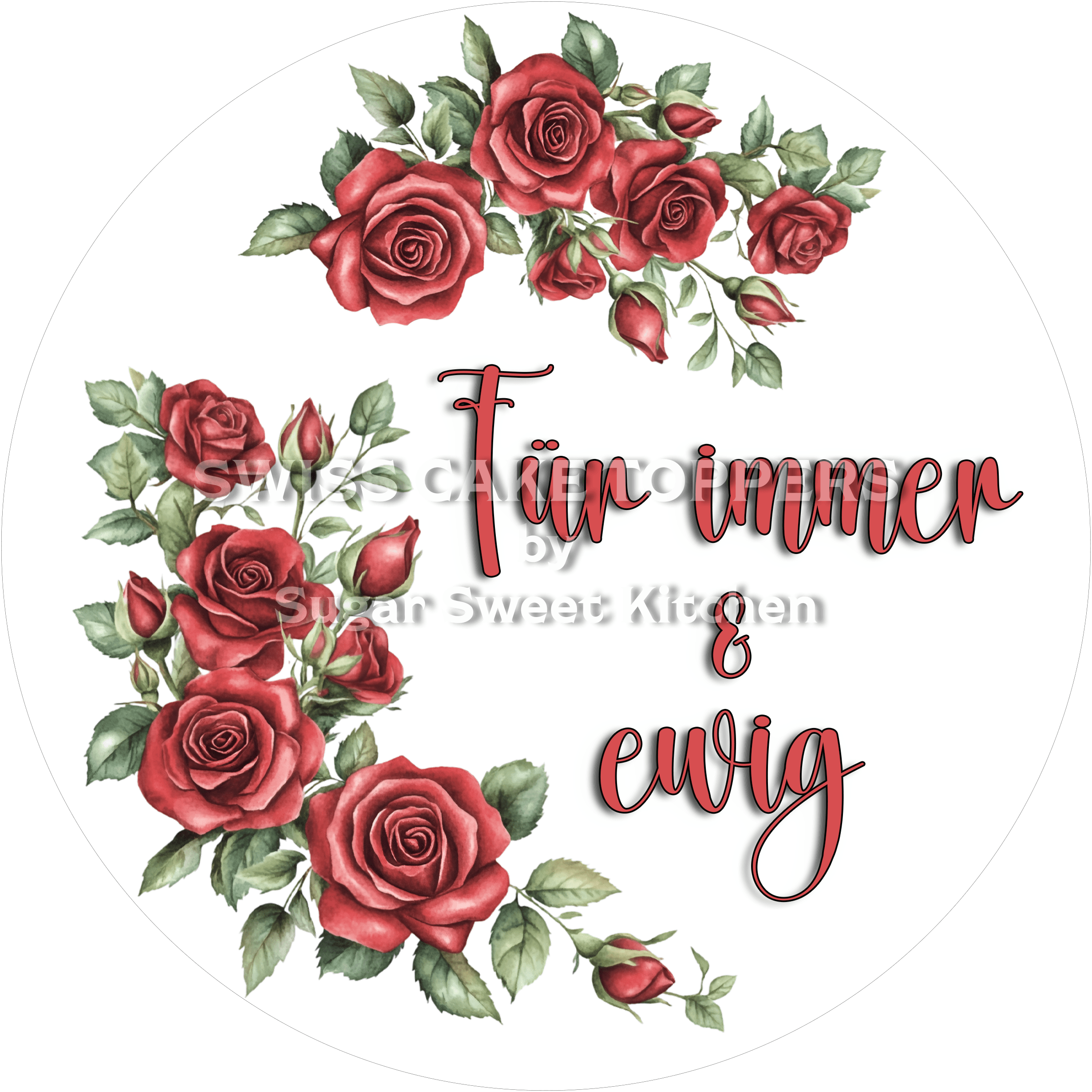 Wedding Vibes Tortenaufleger ’ewige Liebe’ 9 - personalisierbar - Fondant- Torten- & Cupcakeaufleger Sugar Sweet Kitchen