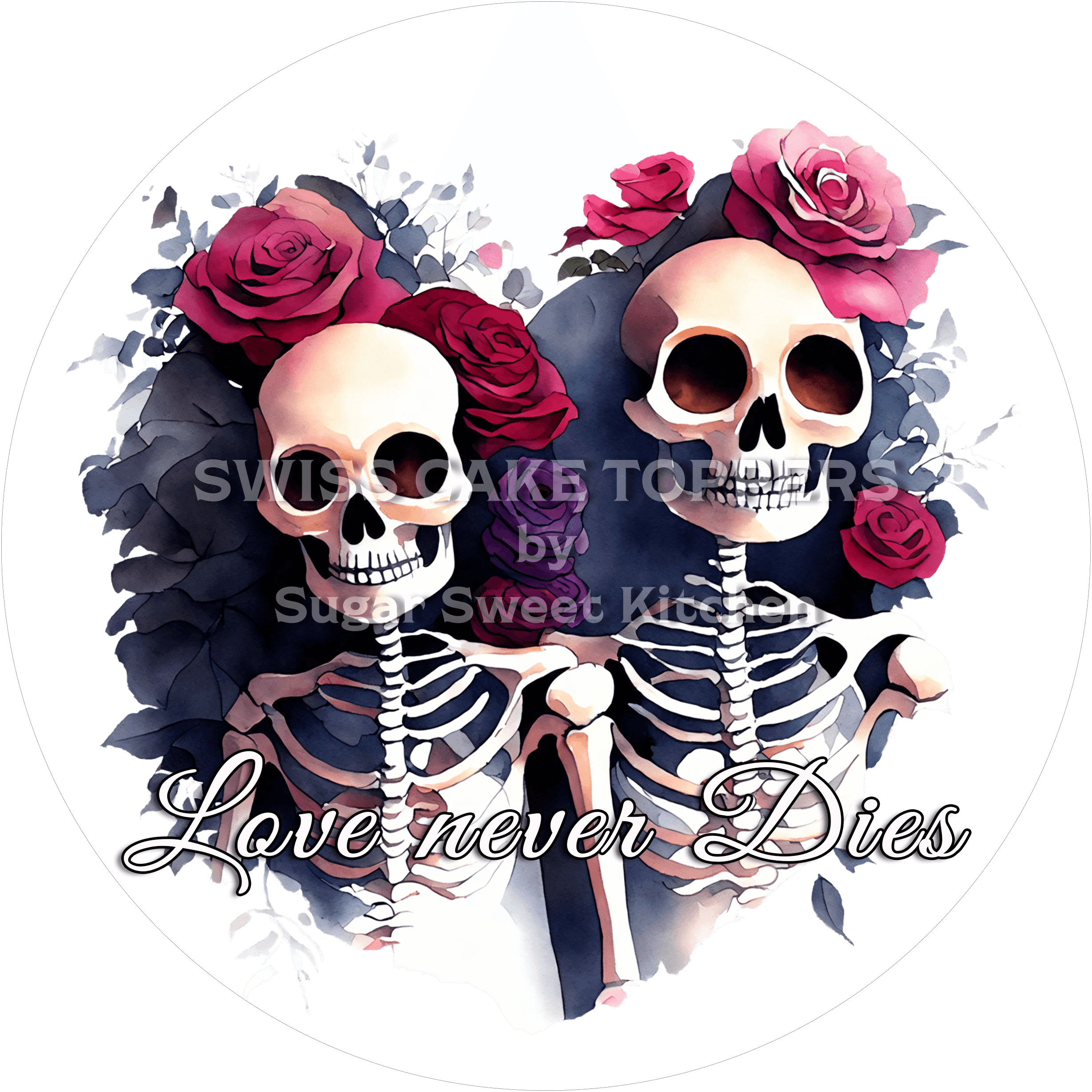 Wedding Vibes Tortenaufleger ’ewige Liebe’ - personalisierbar - Fondant- Torten- & Cupcakeaufleger Sugar Sweet Kitchen