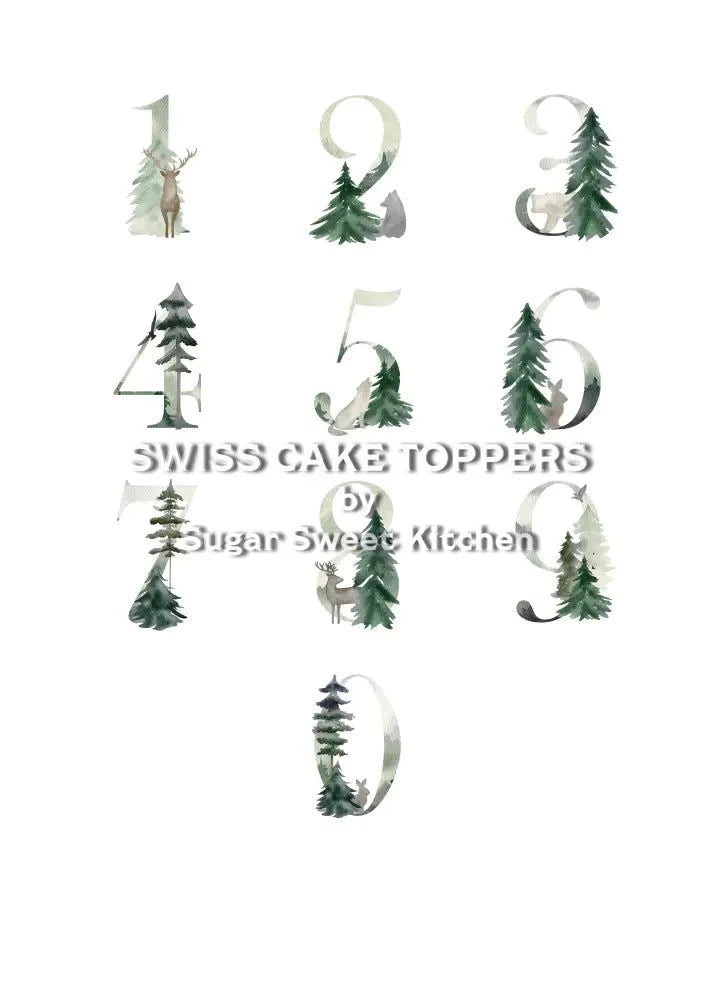 Wilderness Tortenaufleger mit Zahlen - personalisiert - Fondant- Torten- & Cupcakeaufleger Sugar Sweet Kitchen