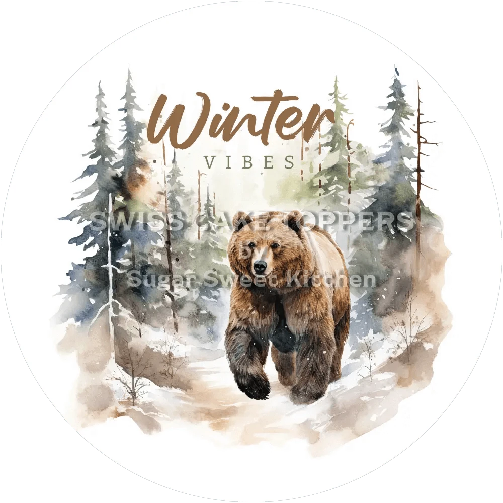 Winter Vibes-Tortenaufleger4 - personalisierbar - Fondant- Torten- & Cupcakeaufleger Sugar Sweet Kitchen