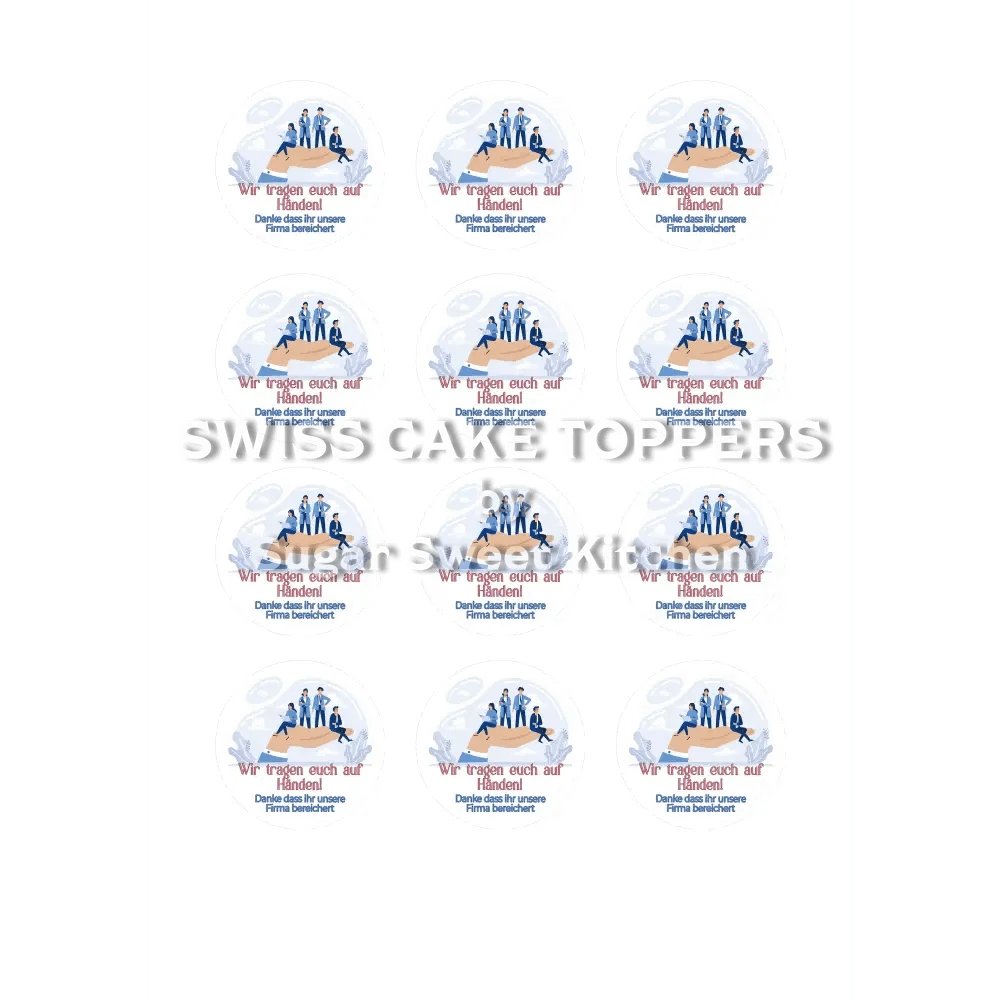 Wir tragen euch auf Händen-Tortenaufleger - Fondant- Torten- & Cupcakeaufleger Sugar Sweet Kitchen