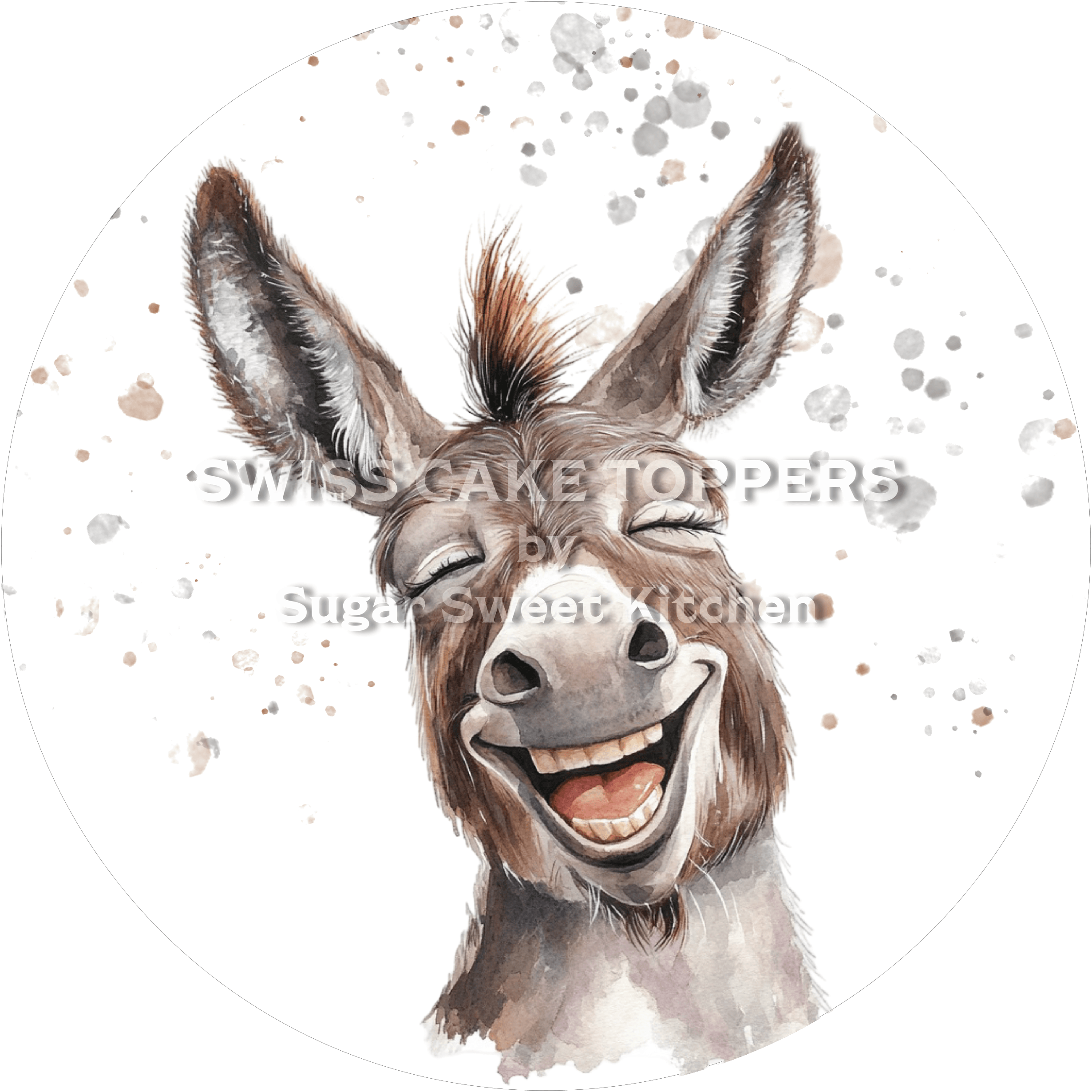 Witziger Esel-Tortenaufleger5 - personalisierbar - Fondant- Torten- & Cupcakeaufleger Sugar Sweet Kitchen