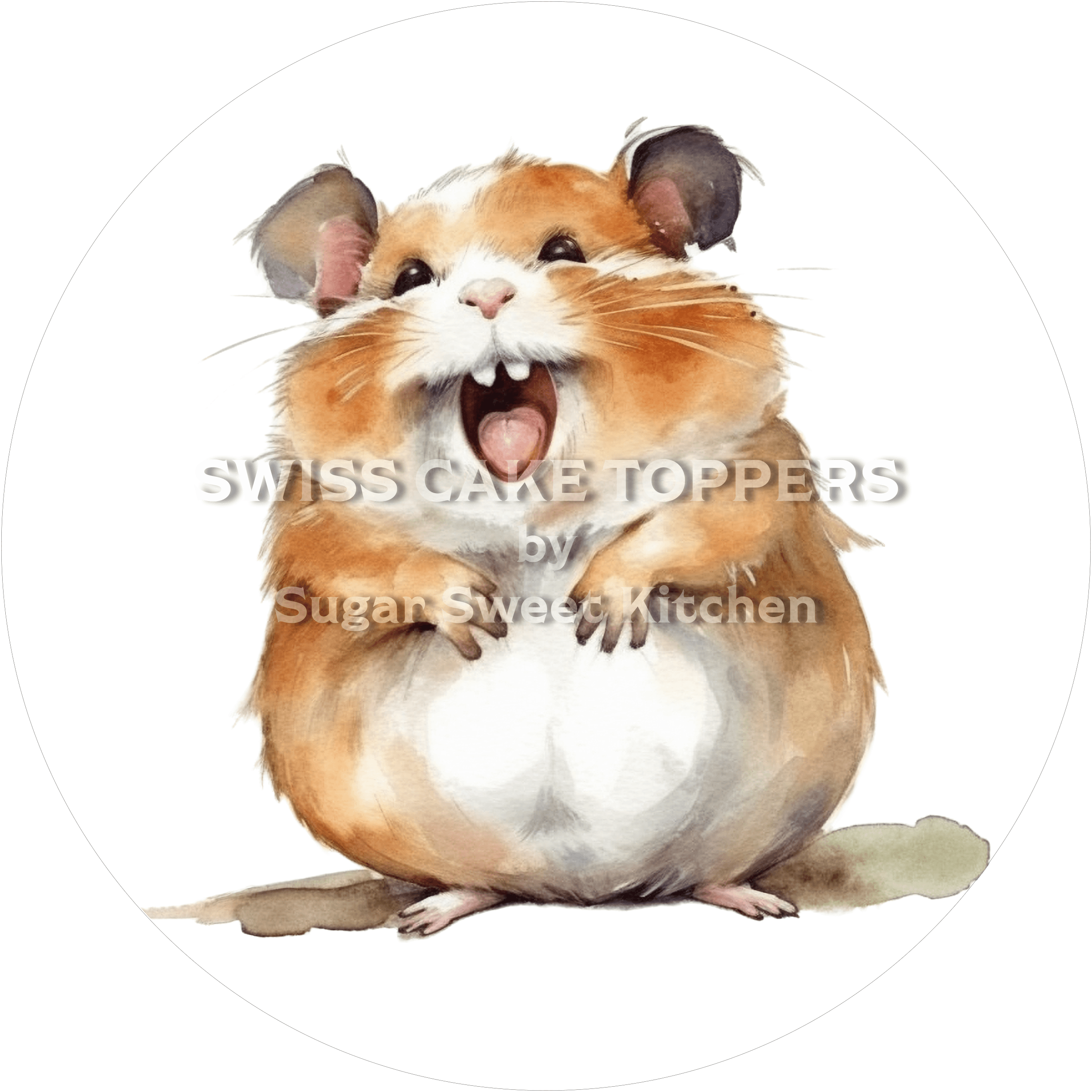 Witziger Hamster-Tortenaufleger5 - personalisierbar - Fondant- Torten- & Cupcakeaufleger Sugar Sweet Kitchen