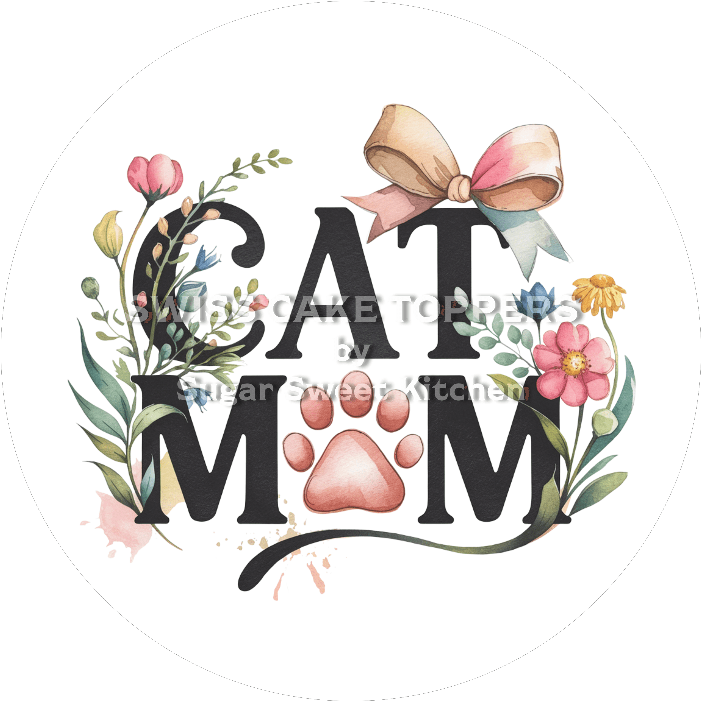 Witziger Katzen-Tortenaufleger12 - personalisierbar - Fondant- Torten- & Cupcakeaufleger Sugar Sweet Kitchen