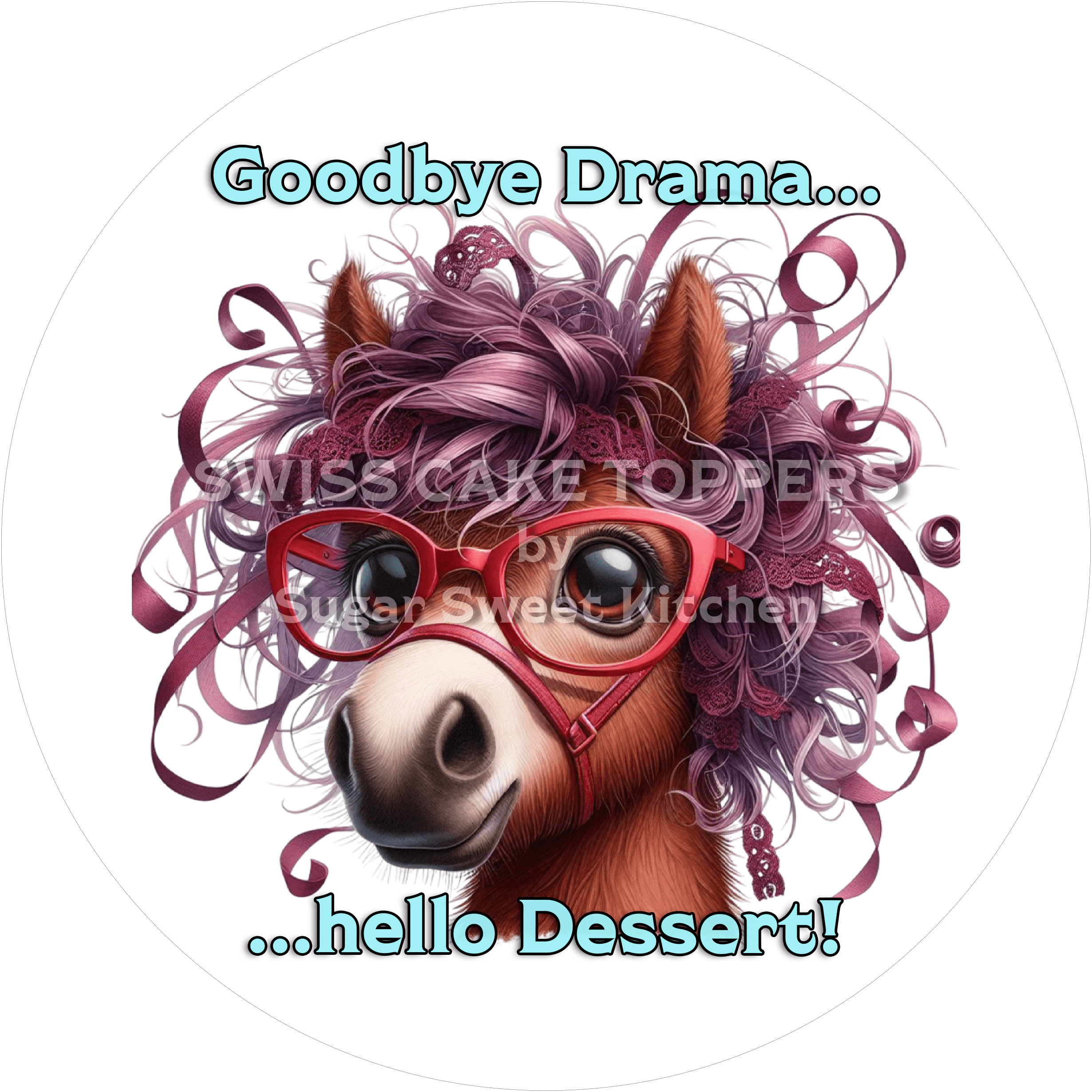 Witziger Scheidungs-Tortenaufleger - Horse17 - personalisierbar - Fondant- Torten- & Cupcakeaufleger Sugar Sweet Kitchen