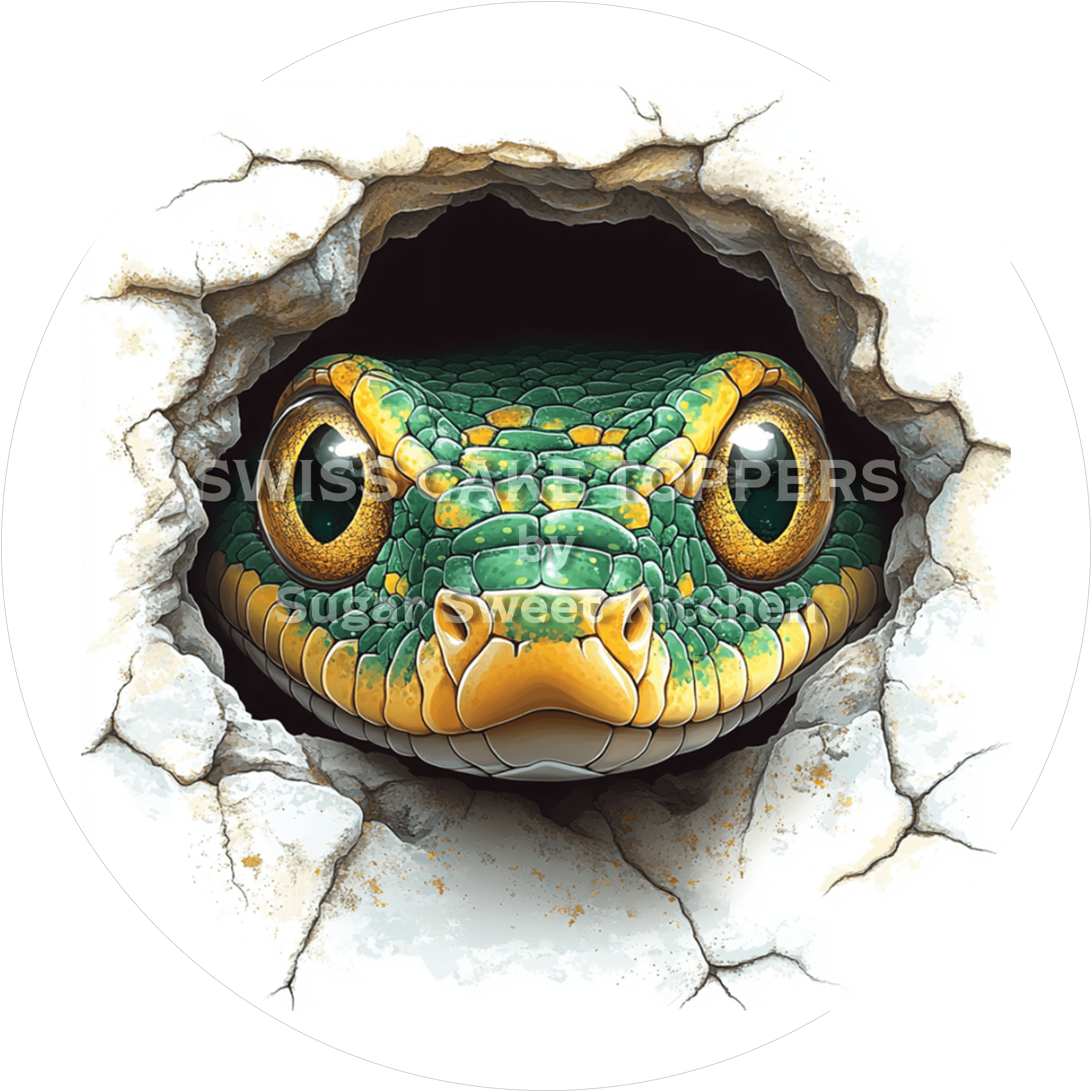 Witziger Schlangen-Tortenaufleger7 - personalisierbar - Fondant- Torten- & Cupcakeaufleger Sugar Sweet Kitchen