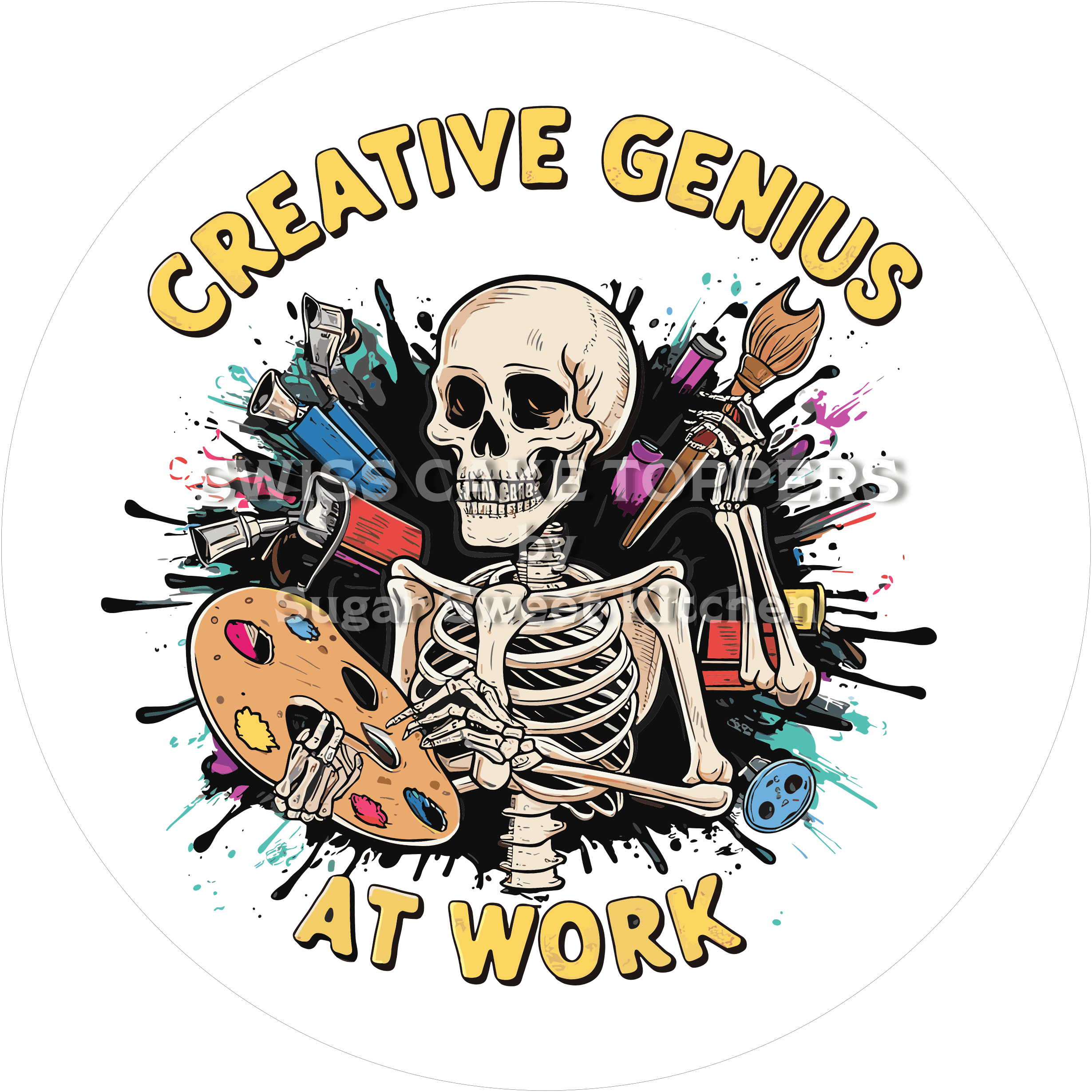 Witziger Tortenaufleger für Kreative - personalisierbar - Fondant- Torten- & Cupcakeaufleger Sugar Sweet Kitchen