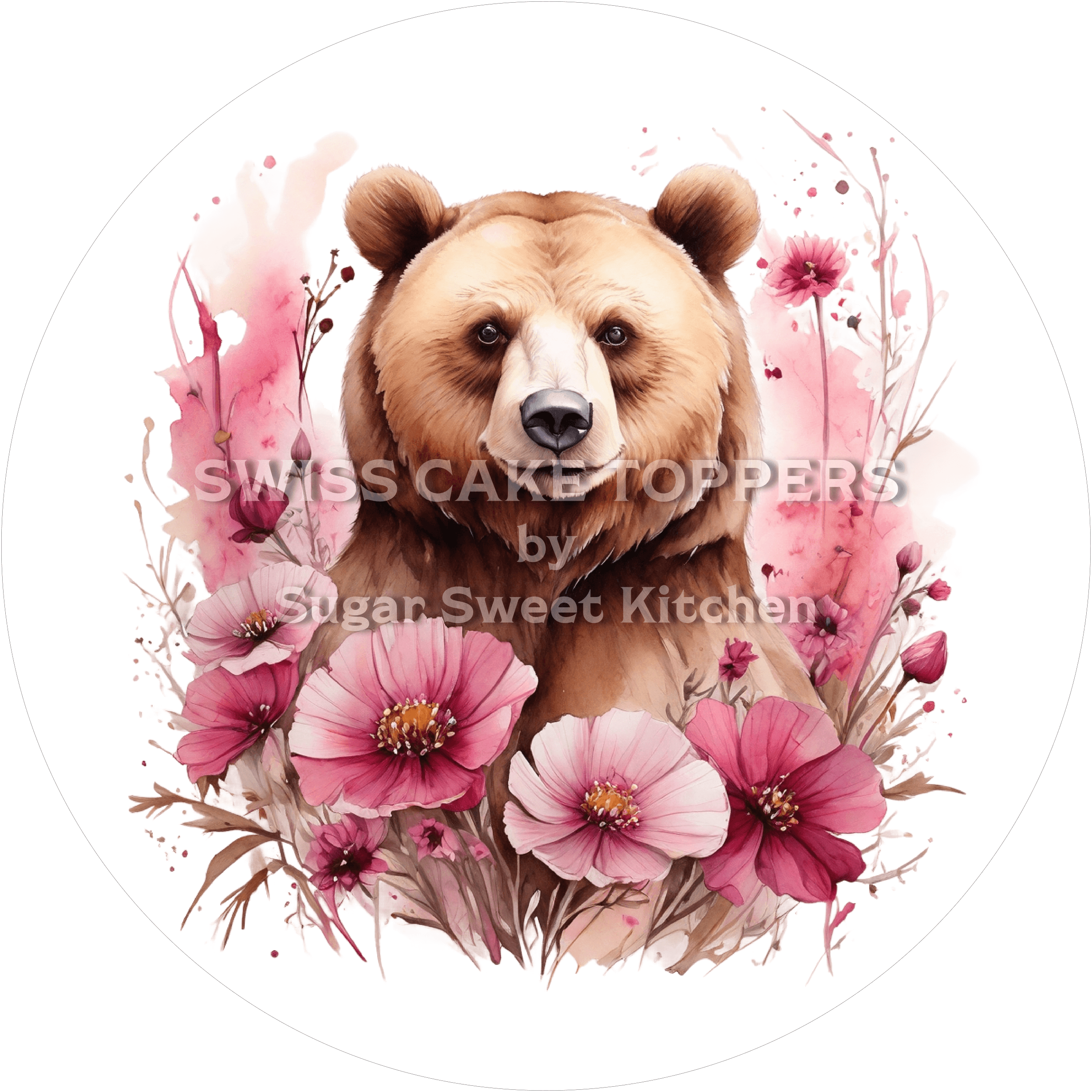 Wunderschöner Bären-Tortenaufleger1 - personalisierbar - Fondant- Torten- & Cupcakeaufleger Sugar Sweet Kitchen