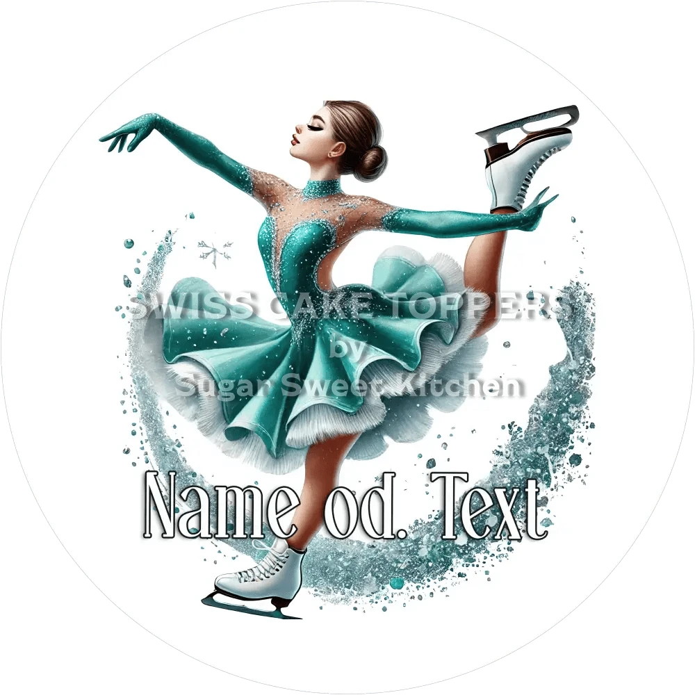Wunderschöner Eiskunstlauf-Tortenaufleger3 mit Name od. Text - Fondant- Torten- & Cupcakeaufleger Sugar Sweet Kitchen