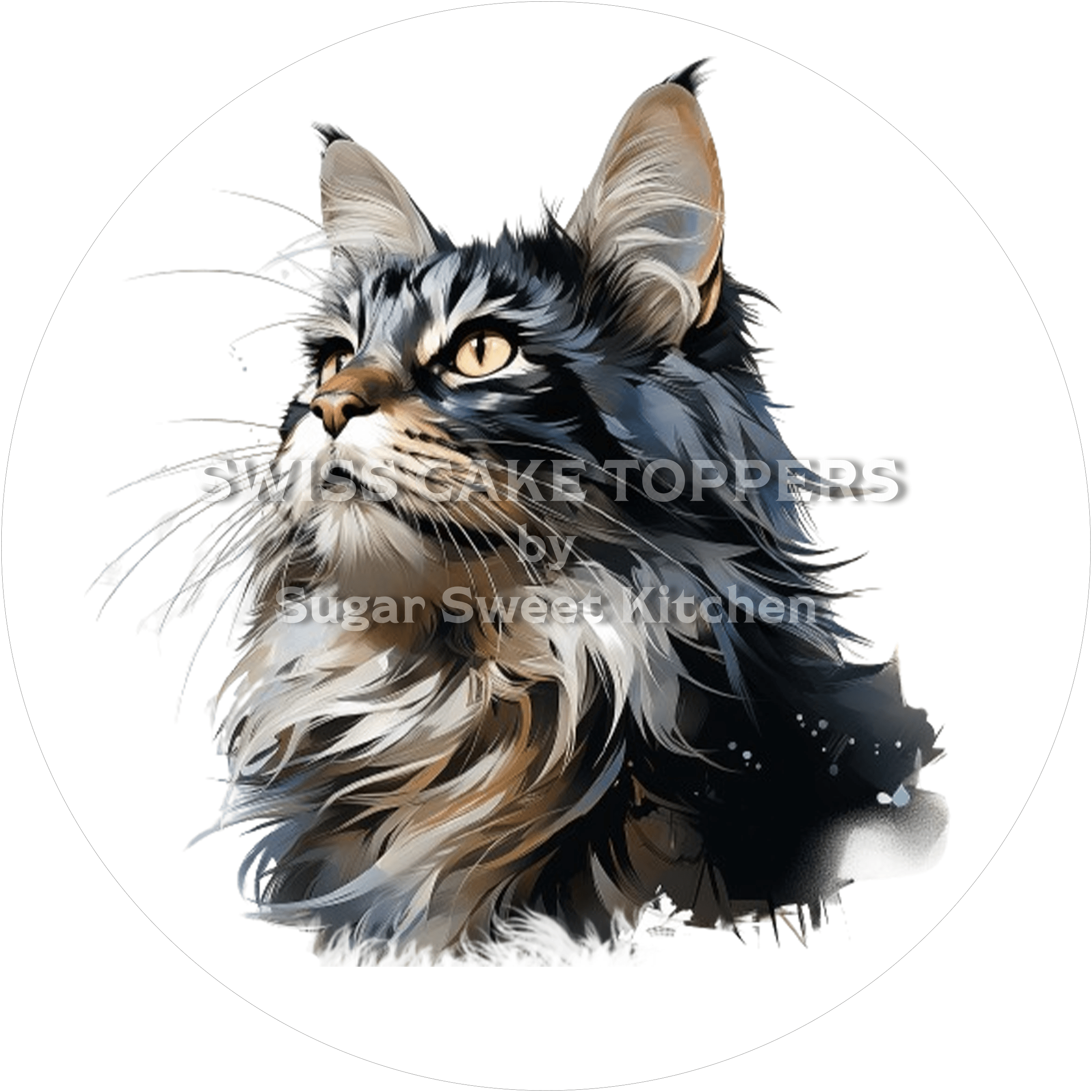 Wunderschöner Katzen-Tortenaufleger5 - personalisierbar - Fondant- Torten- & Cupcakeaufleger Sugar Sweet Kitchen