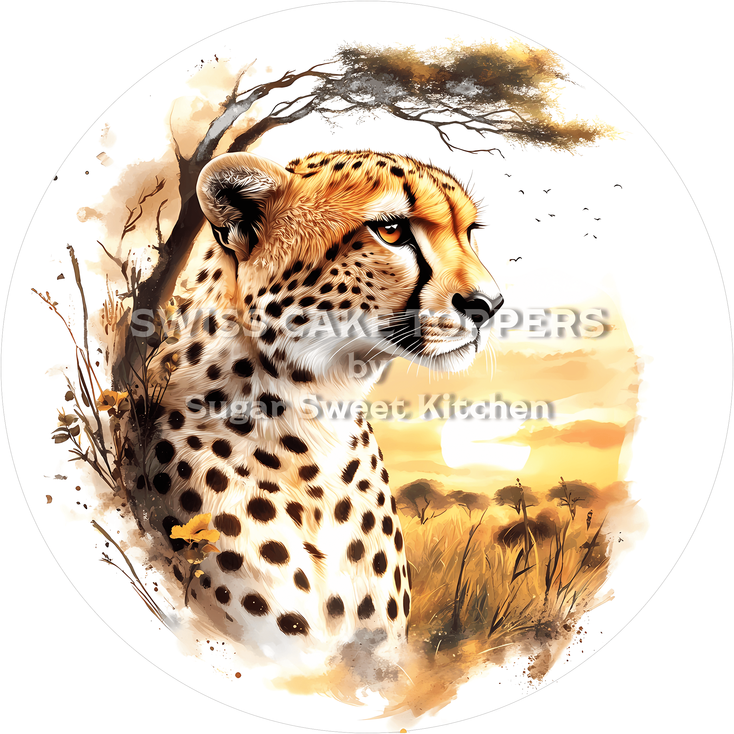 Wunderschöner Leoparden-Tortenaufleger3 - personalisierbar - Fondant- Torten- & Cupcakeaufleger Sugar Sweet Kitchen