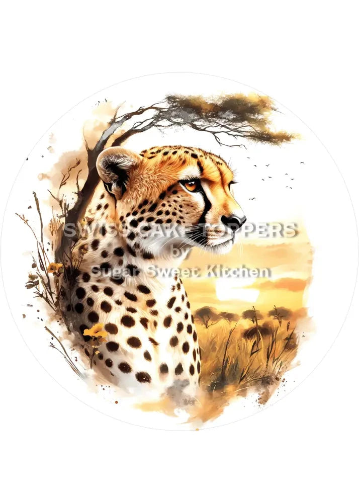 Wunderschöner Leoparden-Tortenaufleger3 - personalisierbar - Fondant- Torten- & Cupcakeaufleger Sugar Sweet Kitchen