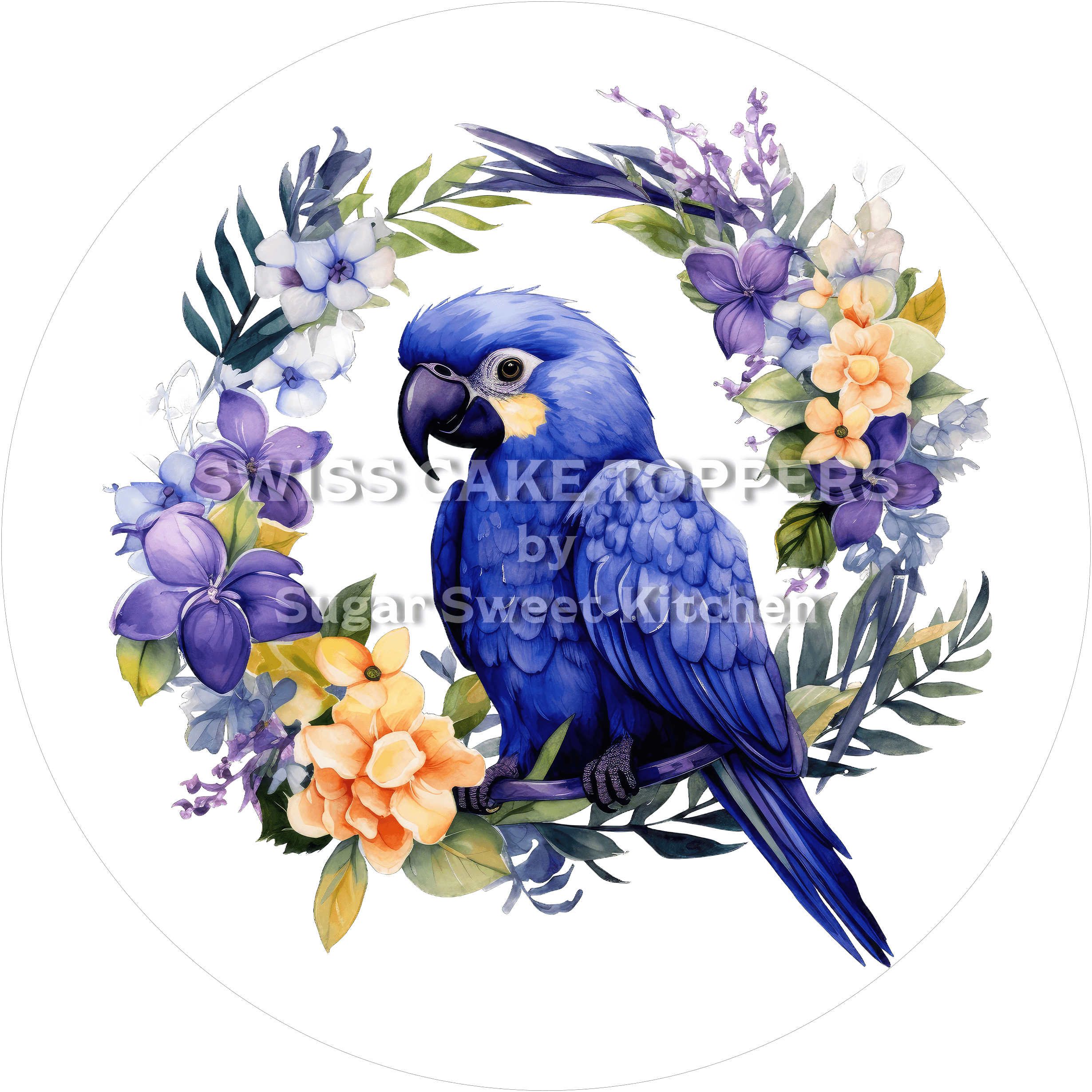 Wunderschöner Papageien-Tortenaufleger14 - personalisierbar - Fondant- Torten- & Cupcakeaufleger Sugar Sweet Kitchen