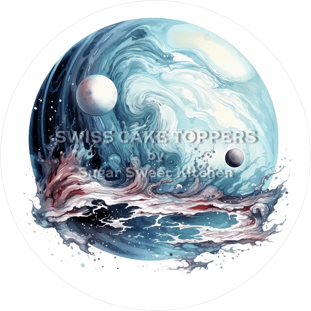 Wunderschöner Planeten-Tortenaufleger7 - personalisierbar - Fondant- Torten- & Cupcakeaufleger Sugar Sweet Kitchen
