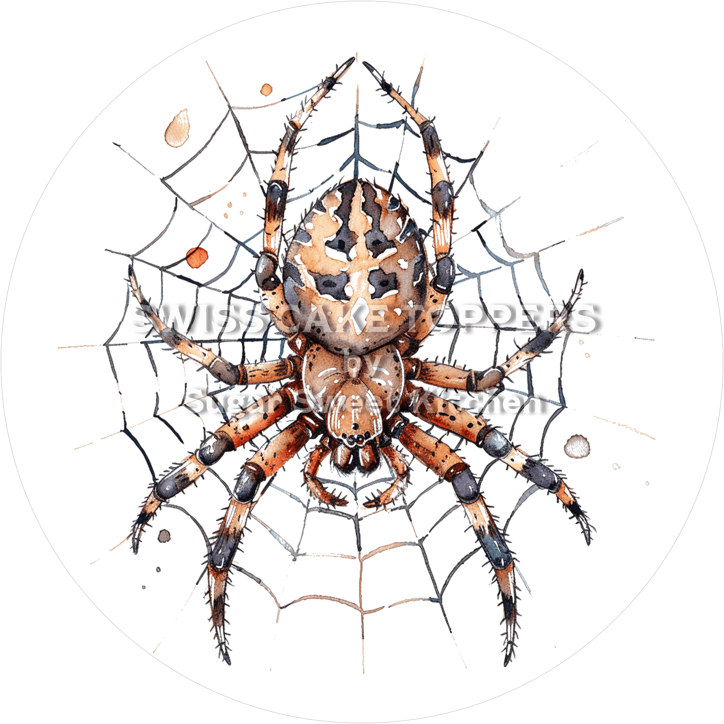 Wunderschöner Spinnen-Tortenaufleger4 - personalisierbar - Fondant- Torten- & Cupcakeaufleger Sugar Sweet Kitchen