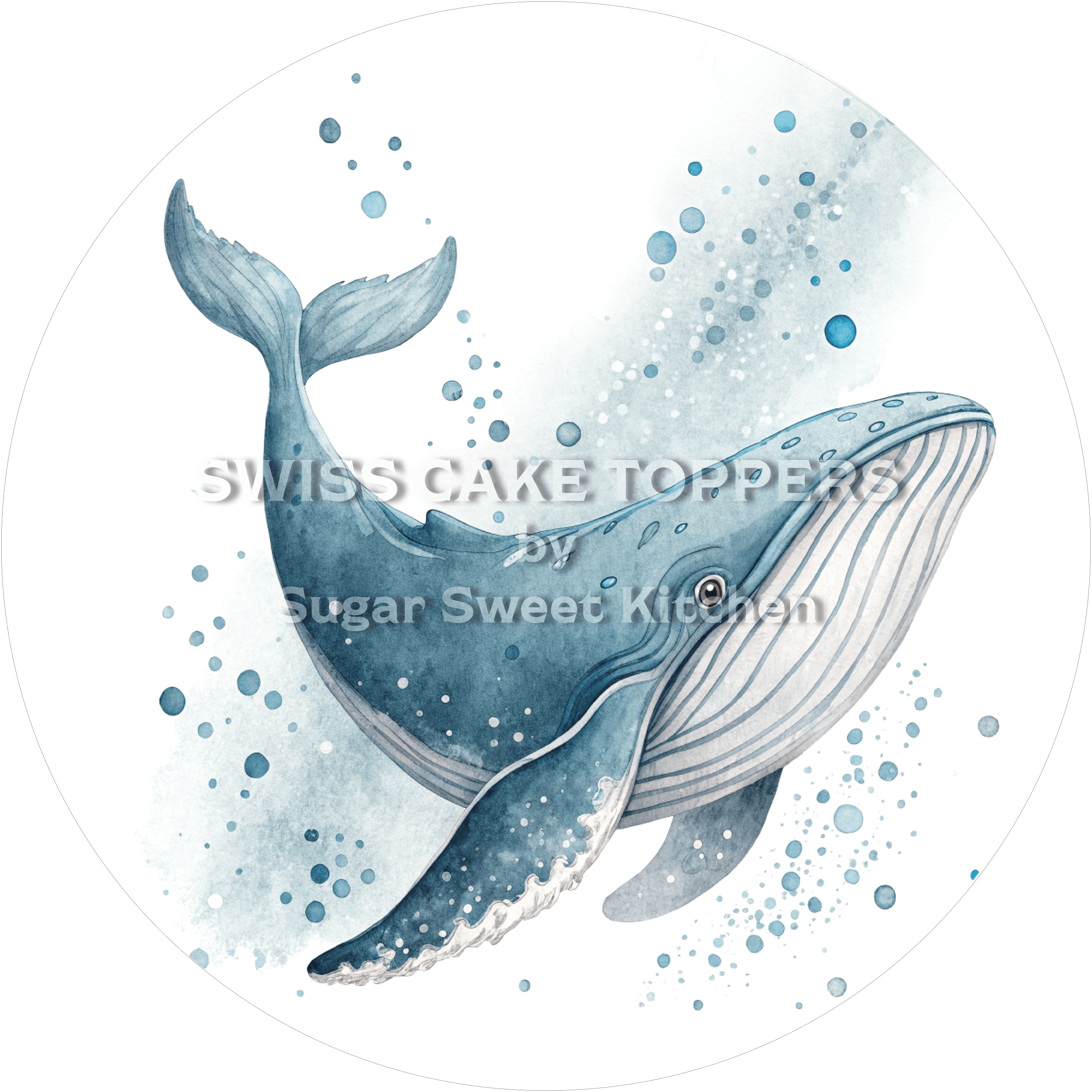 Wunderschöner Wal-Tortenaufleger3 - personalisierbar - Fondant- Torten- & Cupcakeaufleger Sugar Sweet Kitchen
