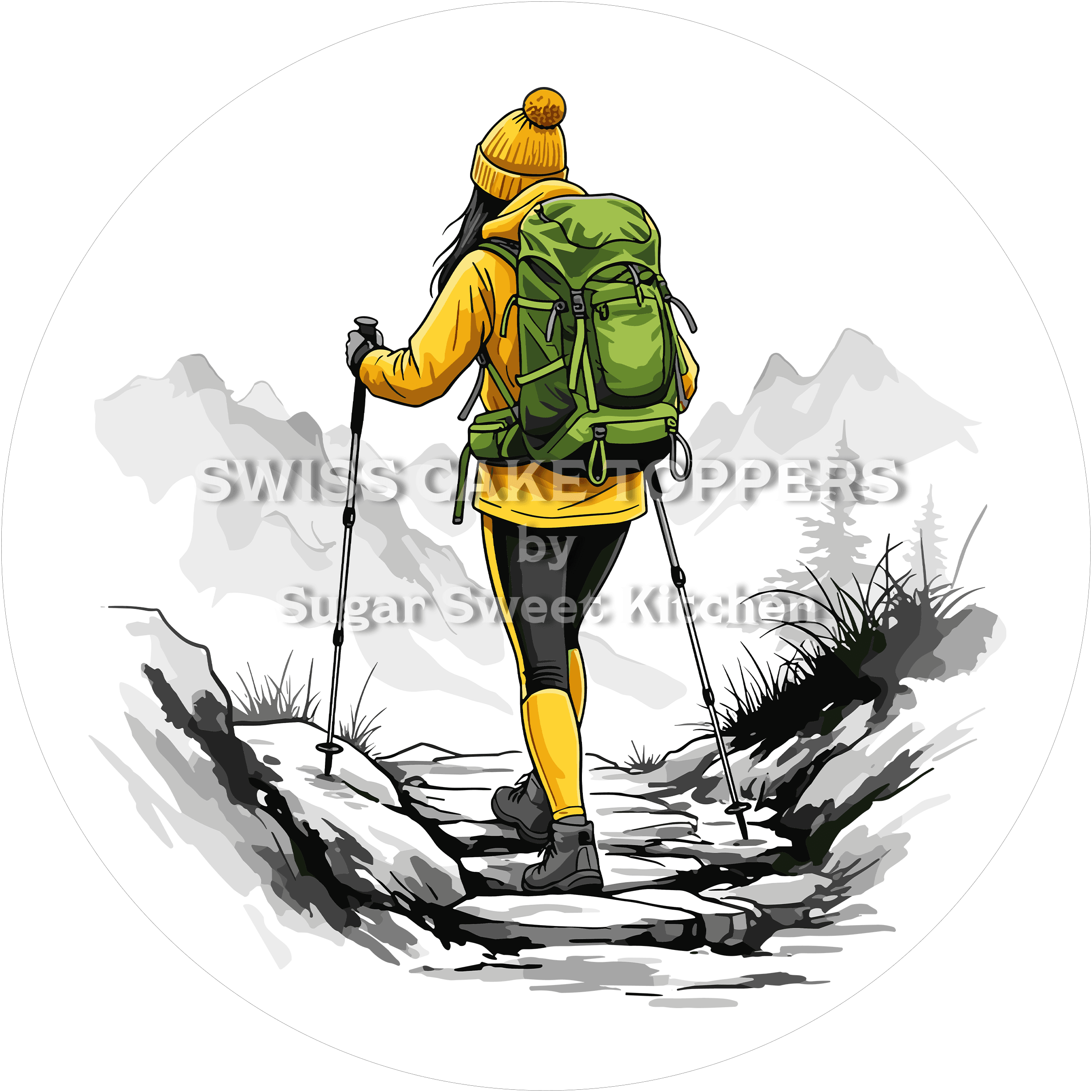 Wunderschöner Wander-Tortenaufleger5 - personalisierbar - Fondant- Torten- & Cupcakeaufleger Sugar Sweet Kitchen